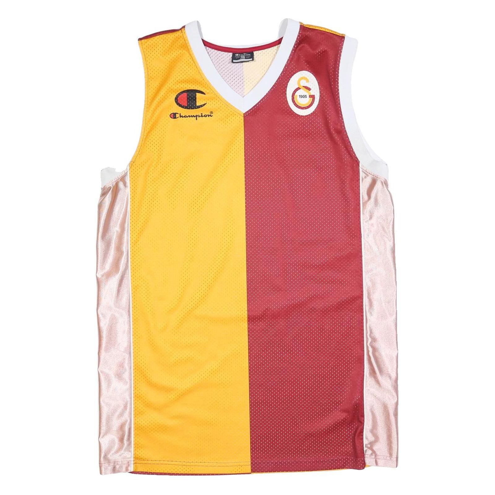 CHAMPION Mens Yellow & Maroon Galatasaray Sleeveless V-Neck Sports Jersey 4XL Refurbished - N/A refurbished available on Cerqular