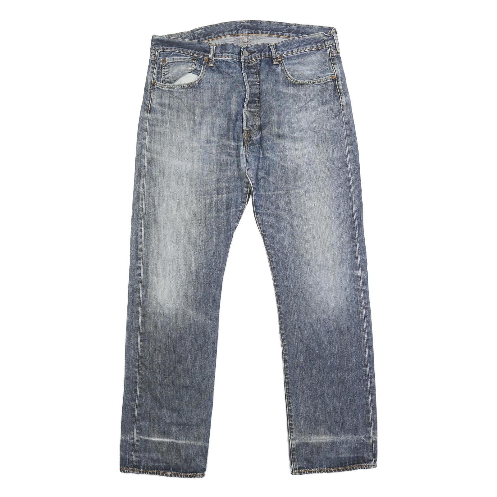 LEVI'S 501 Mens Jeans Blue Relaxed Straight Denim Medium W38 L33 Classic Fit Refurbished - N/A refurbished available on Cerqular