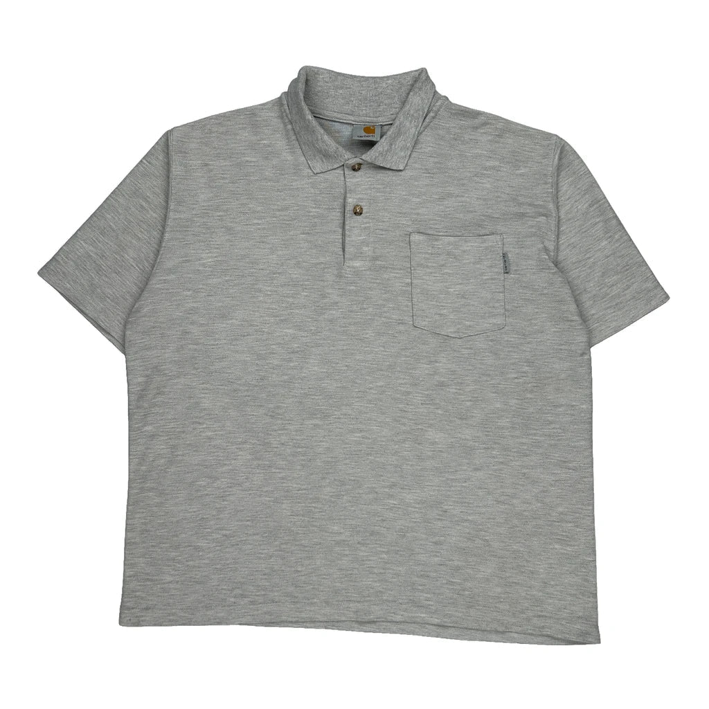 Carhartt Polo Shirt - XL Grey Cotton Blend Refurbished - Thrifted (note: this is a term often used to describe second- refurbished available on Cerqular