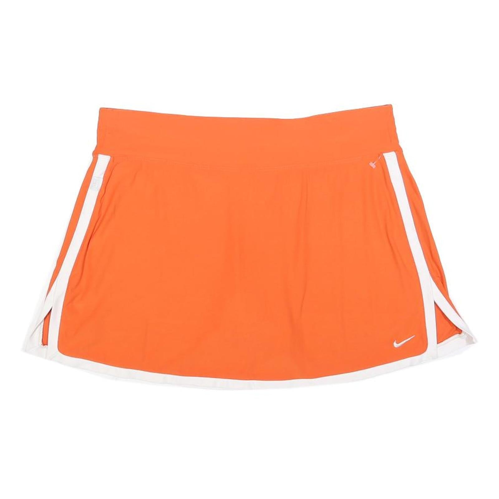 NIKE Womens Orange & White Mini Polyester Blend Plain Skort M Sports Casual Refurbished - N/A refurbished available on Cerqular