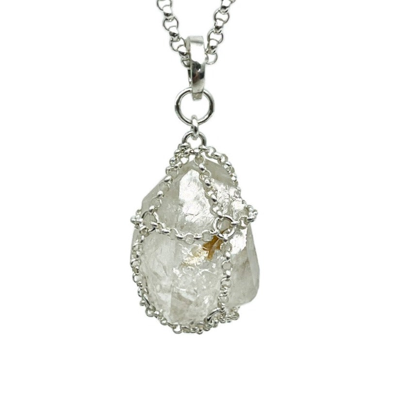 Buy Sterling Silver Caged Quartz Pendant | Size: 20"" Refurbished - $150.00 Sterling Silver Caged Quartz Pendant | Size: 20"" Refurbished - N/A (Note: There is no well-known brand with this name refurbished available on Cerqular