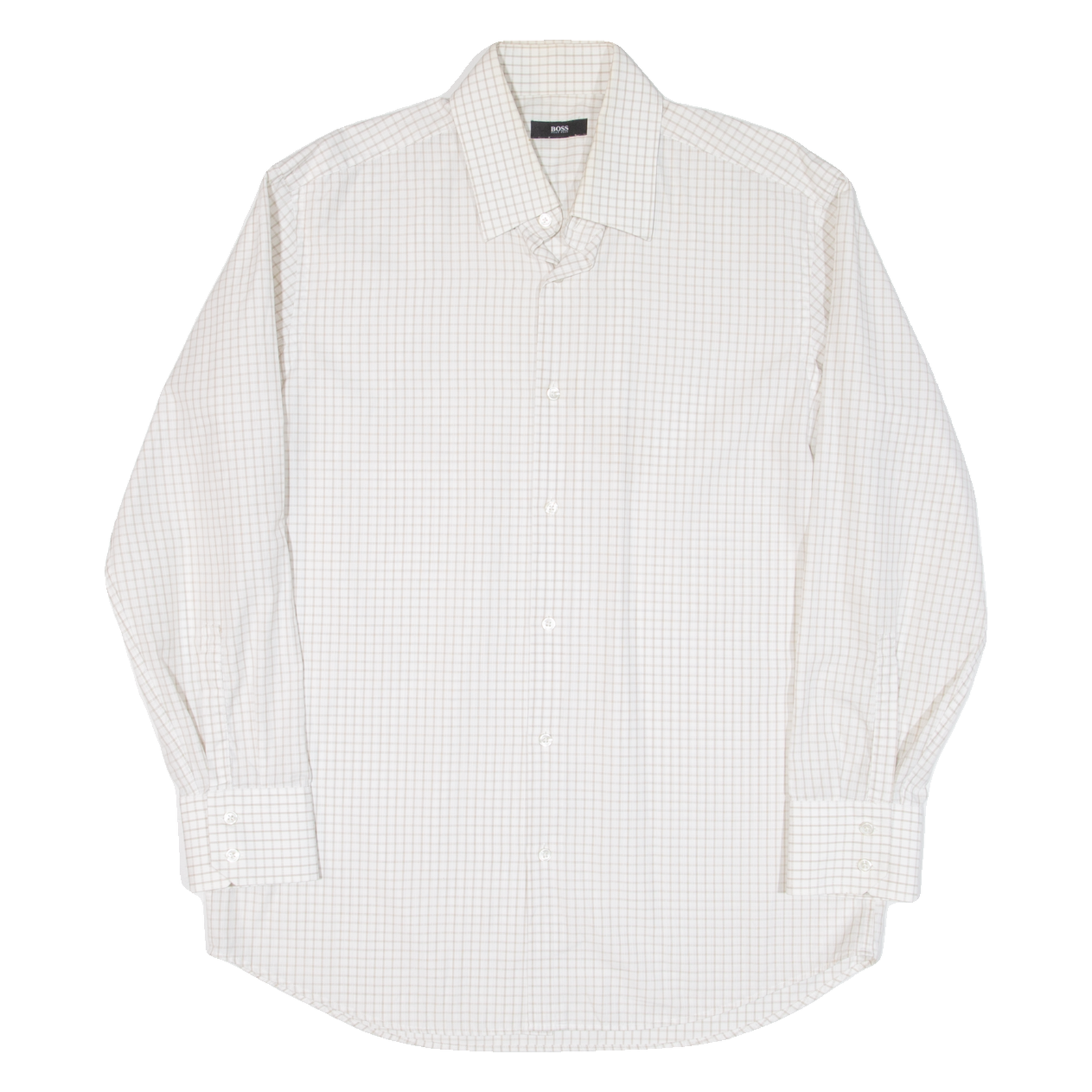 BOSS Mens Shirt White Check Long Sleeve XL Refurbished - N/A refurbished available on Cerqular