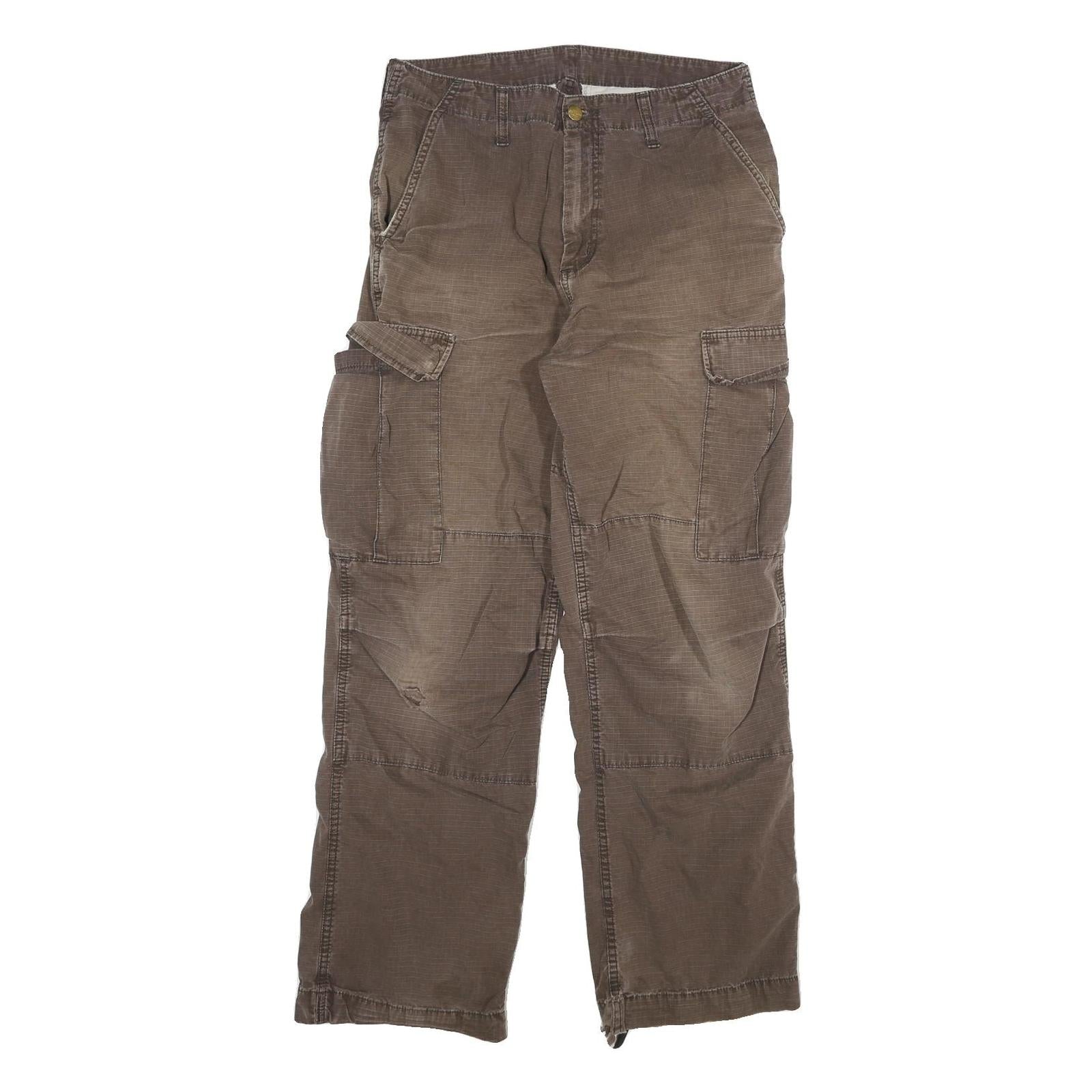 CARHARTT Mens Cotton Blend Brown Relaxed Cargo Trousers W31 L29 Workwear Refurbished - N/A refurbished available on Cerqular