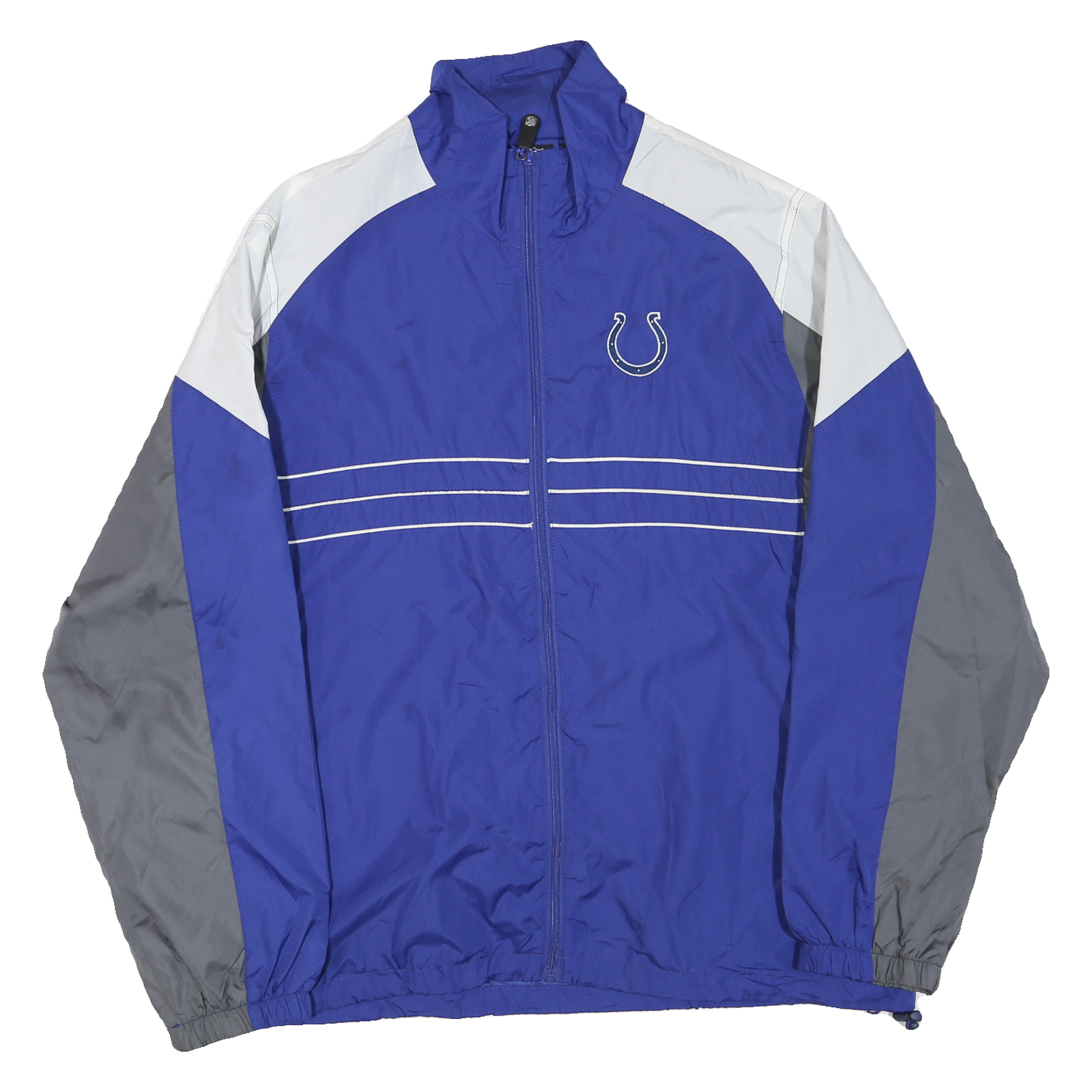 NFL Mens Blue & Grey Track Jacket L Polyester Blend Plain Lightweight Zip Refurbished - N/A refurbished available on Cerqular
