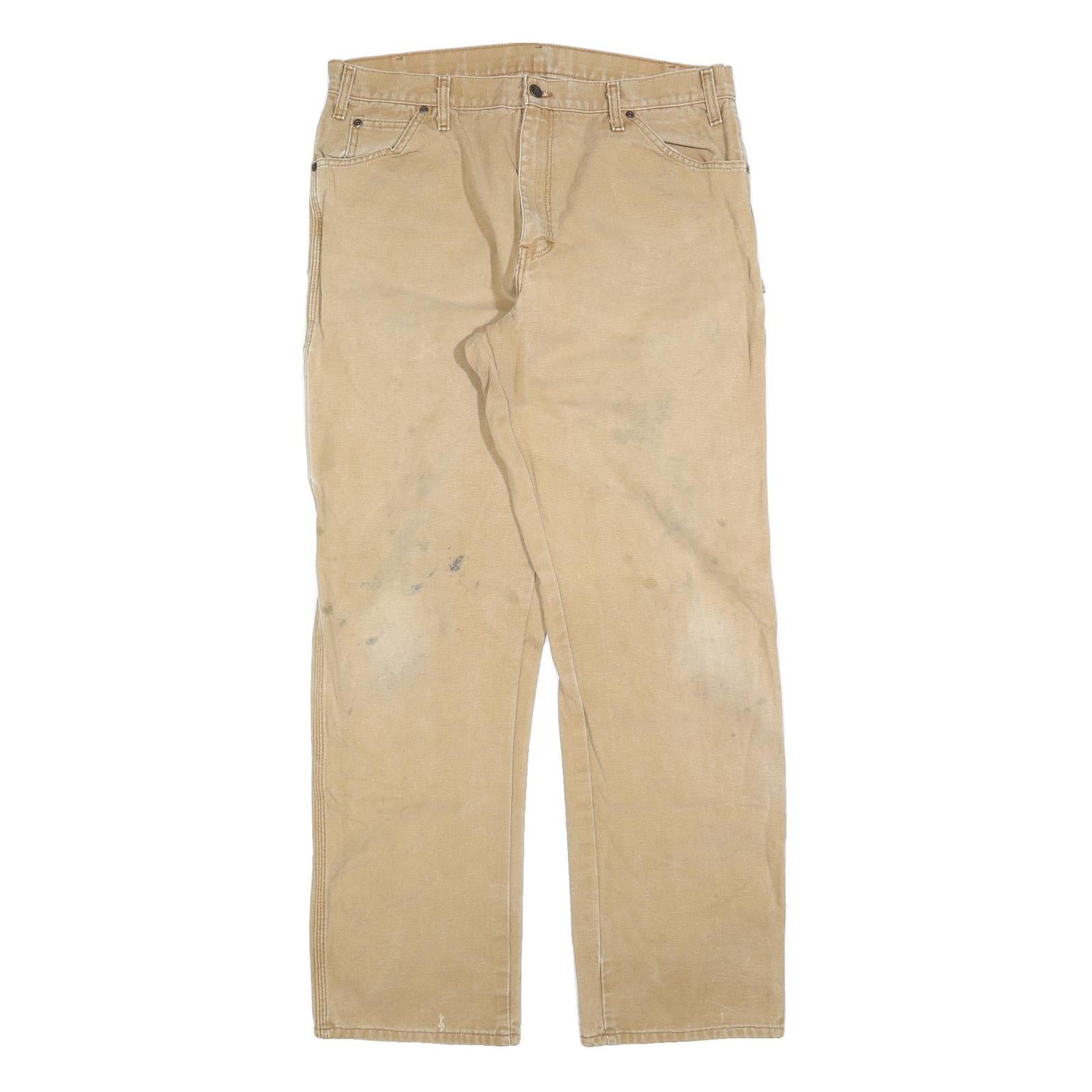 DICKIES Mens Jeans Beige Regular Straight Denim W36 L34 Casual Workwear Zip Refurbished - N/A refurbished available on Cerqular