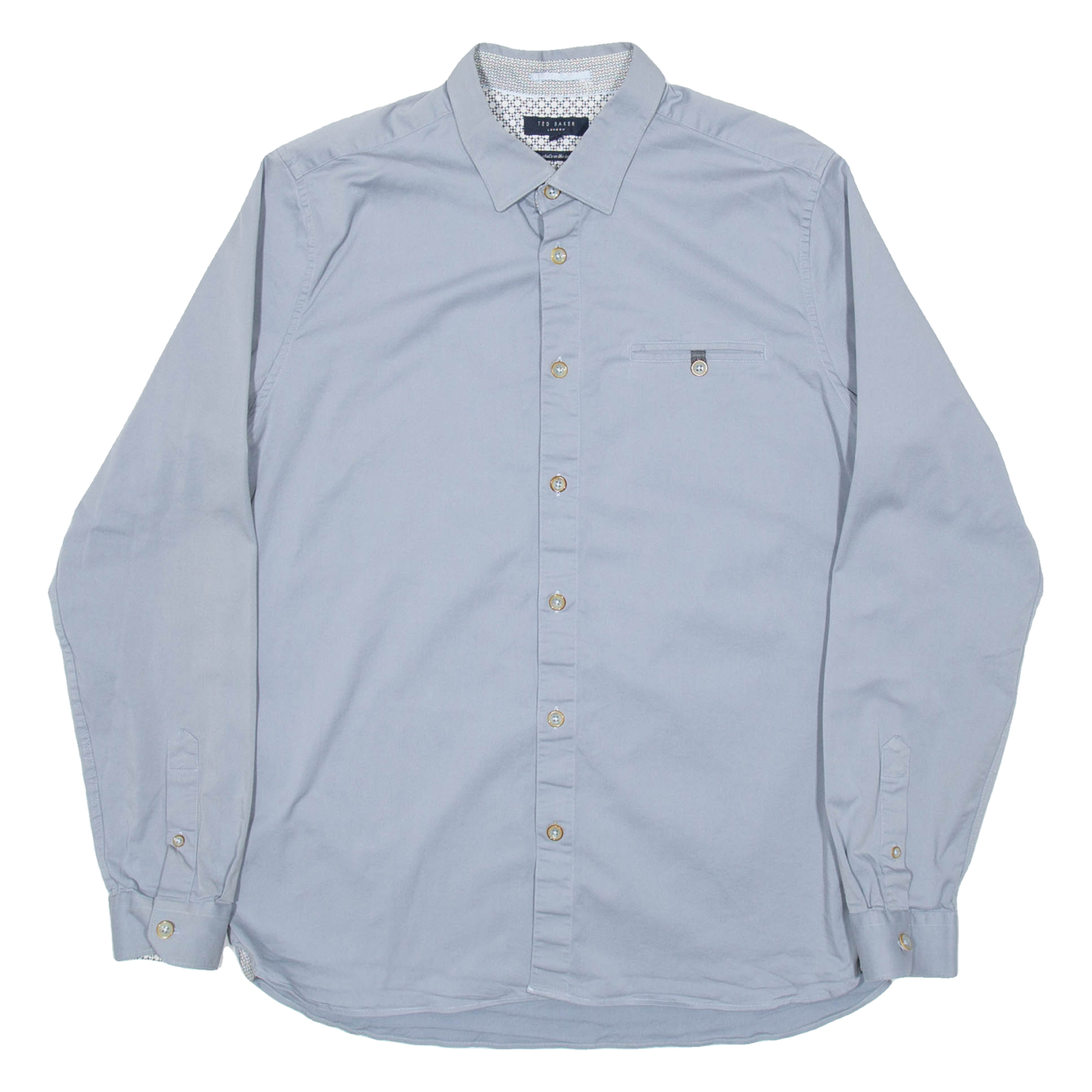 TED BAKER Mens Plain Shirt Blue Long Sleeve XL Refurbished - N/A refurbished available on Cerqular