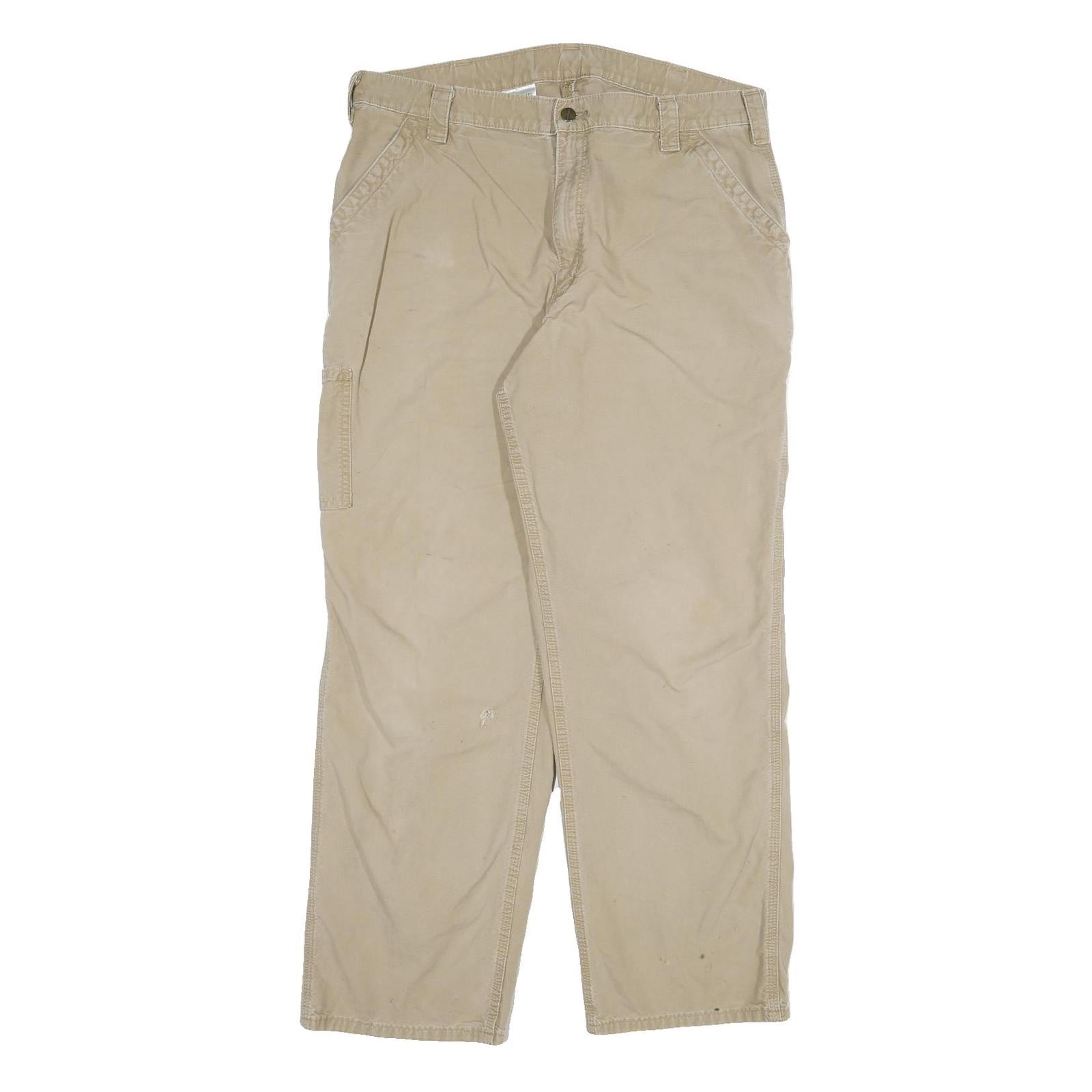 Buy CARHARTT Mens Relaxed Beige Cotton Blend Workwear Trousers W38 L32 Utility Zip Refurbished - $49.39 CARHARTT Mens Relaxed Beige Cotton Blend Workwear Trousers W38 L32 Utility Zip Refurbished - N/A refurbished available on Cerqular