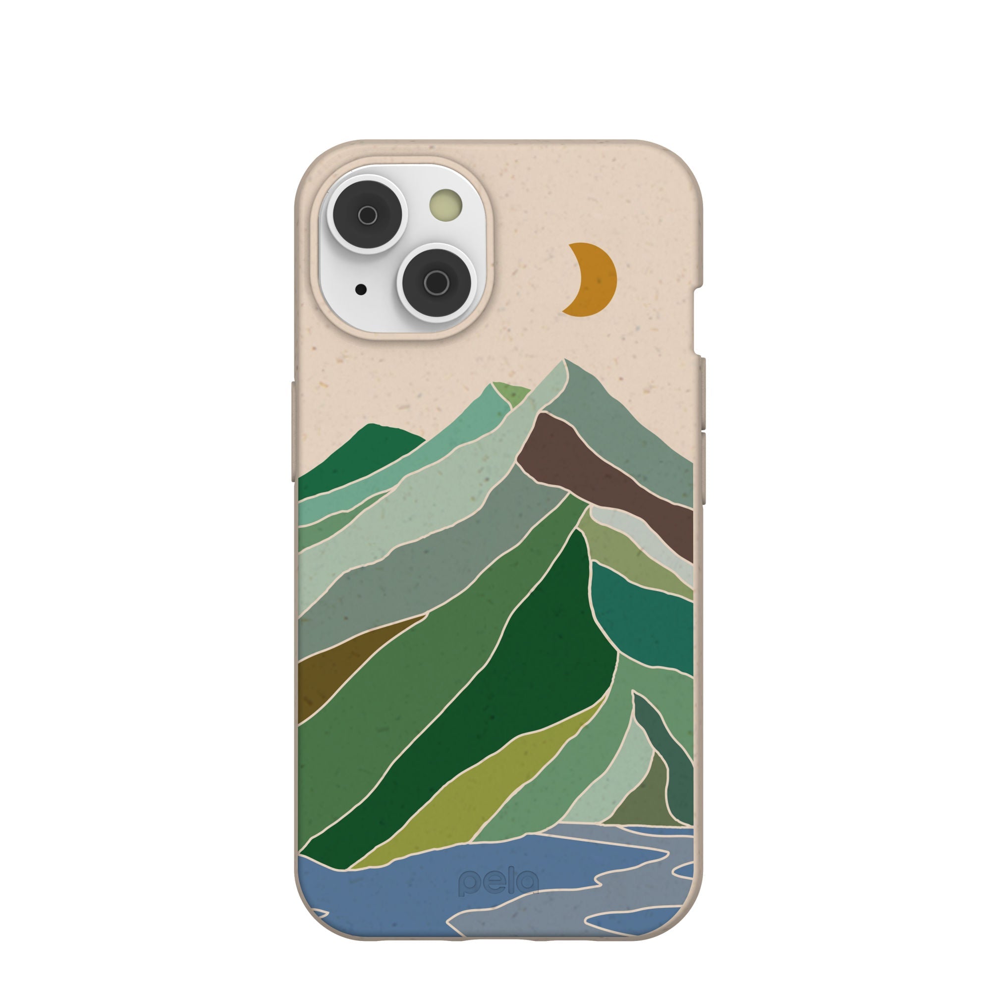 Seashell Mountain Sketch iPhone 14/16e Case Refurbished - Pela Case refurbished available on Cerqular