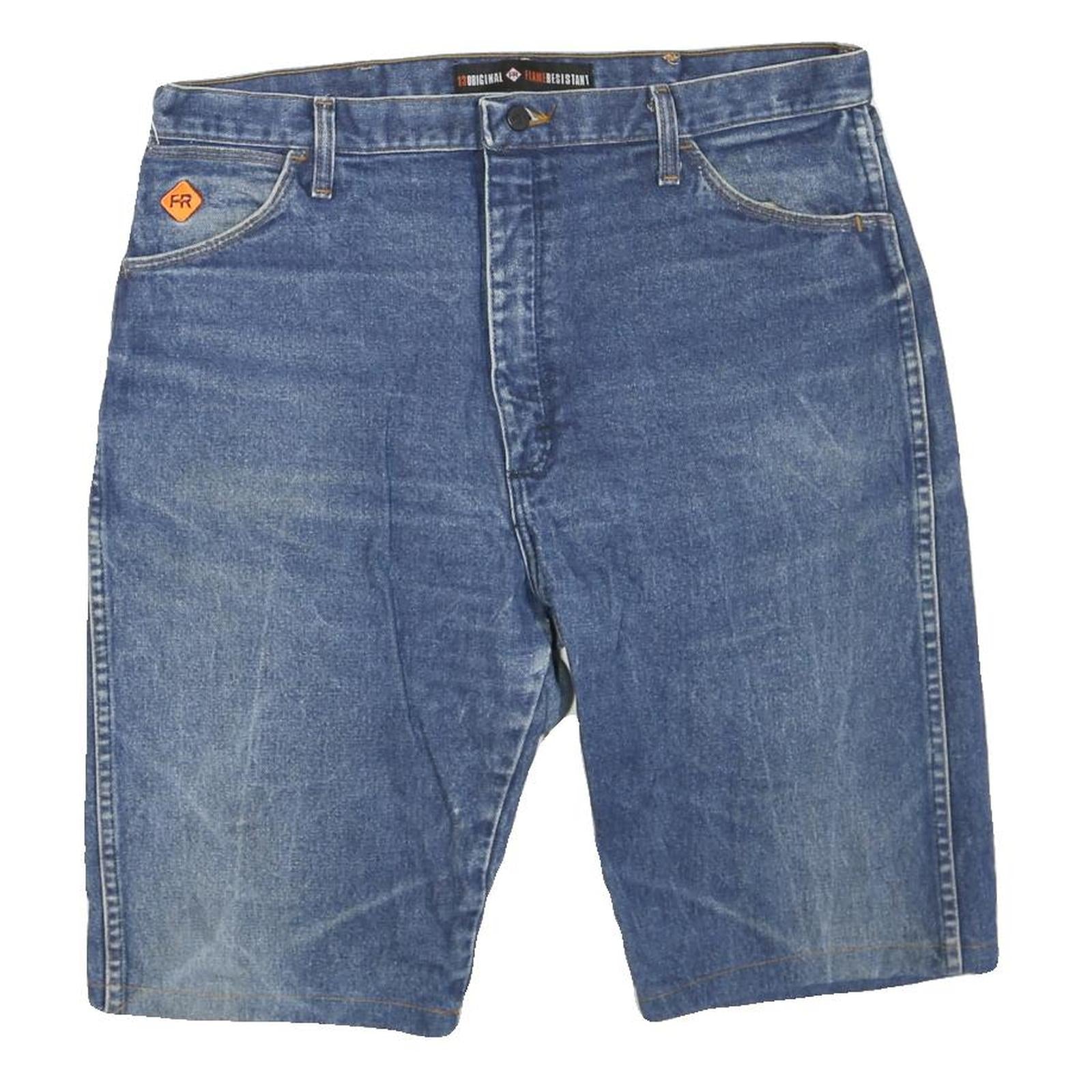 WRANGLER Mens Denim Blue Shorts L W38 Classic Cotton Blend Casual Refurbished - N/A refurbished available on Cerqular
