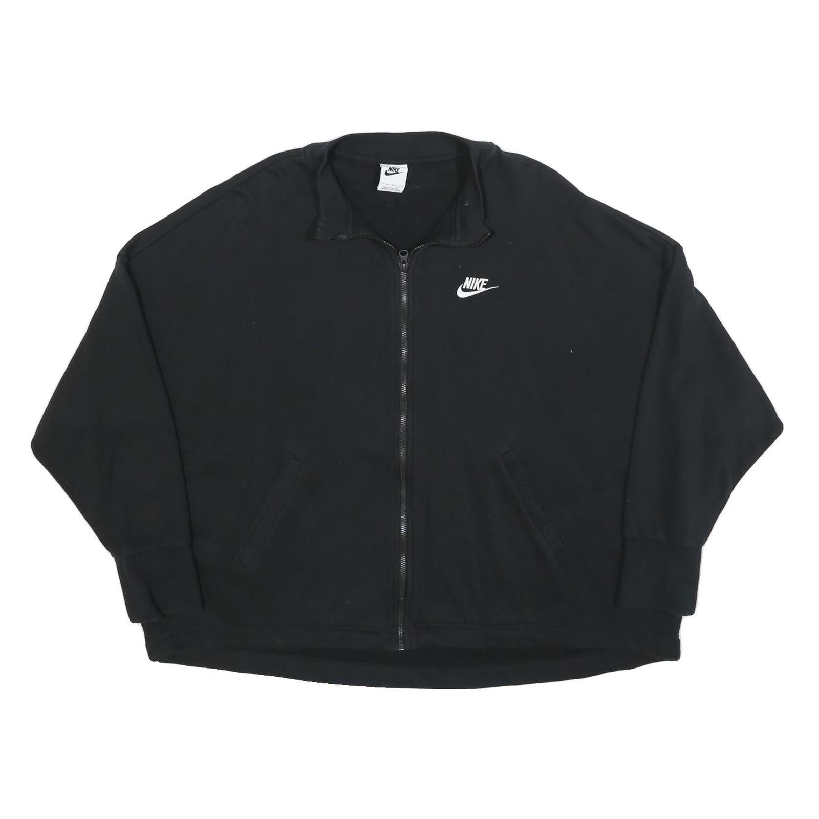 NIKE Womens Black Jacket L Cotton Blend Zip Plain Sportswear Sweatshirt Refurbished - N/A refurbished available on Cerqular