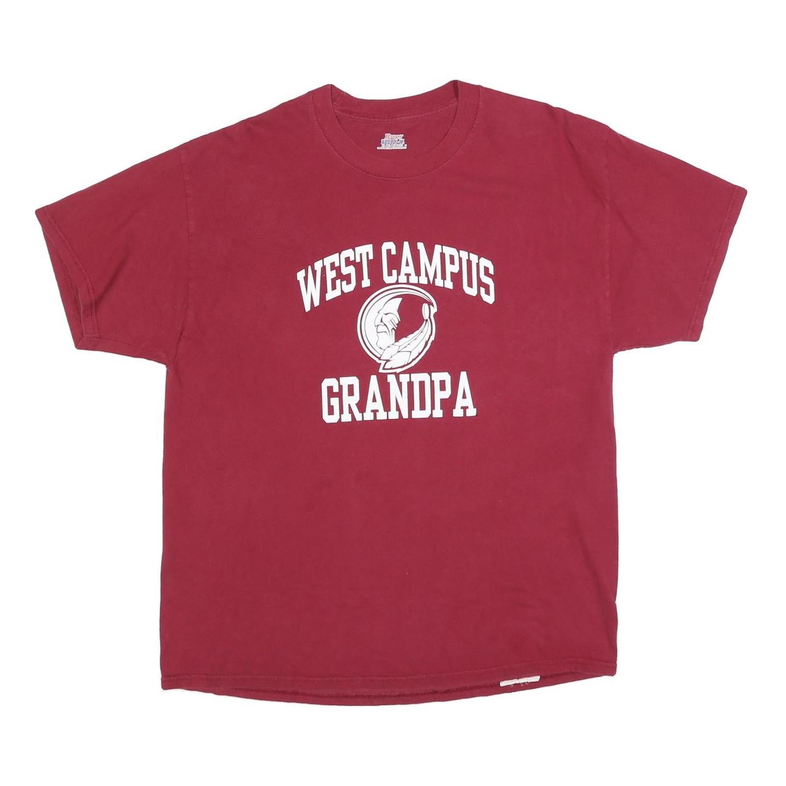 HANES Mens Maroon West Campus Grandpa Graphic T-Shirt XL Short Sleeve Crew Neck Refurbished - N/A refurbished available on Cerqular