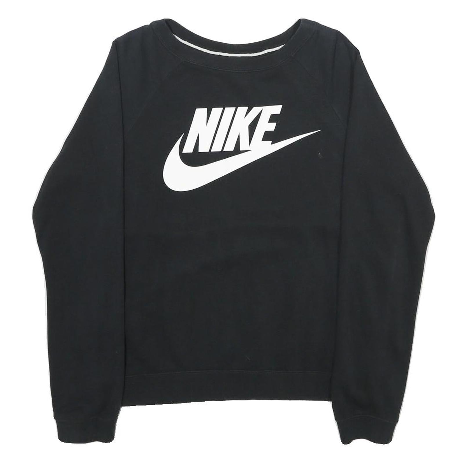NIKE Mens Black Sweatshirt Crew Neck S Cotton Blend Pullover Casual Sportswear Refurbished - N/A refurbished available on Cerqular