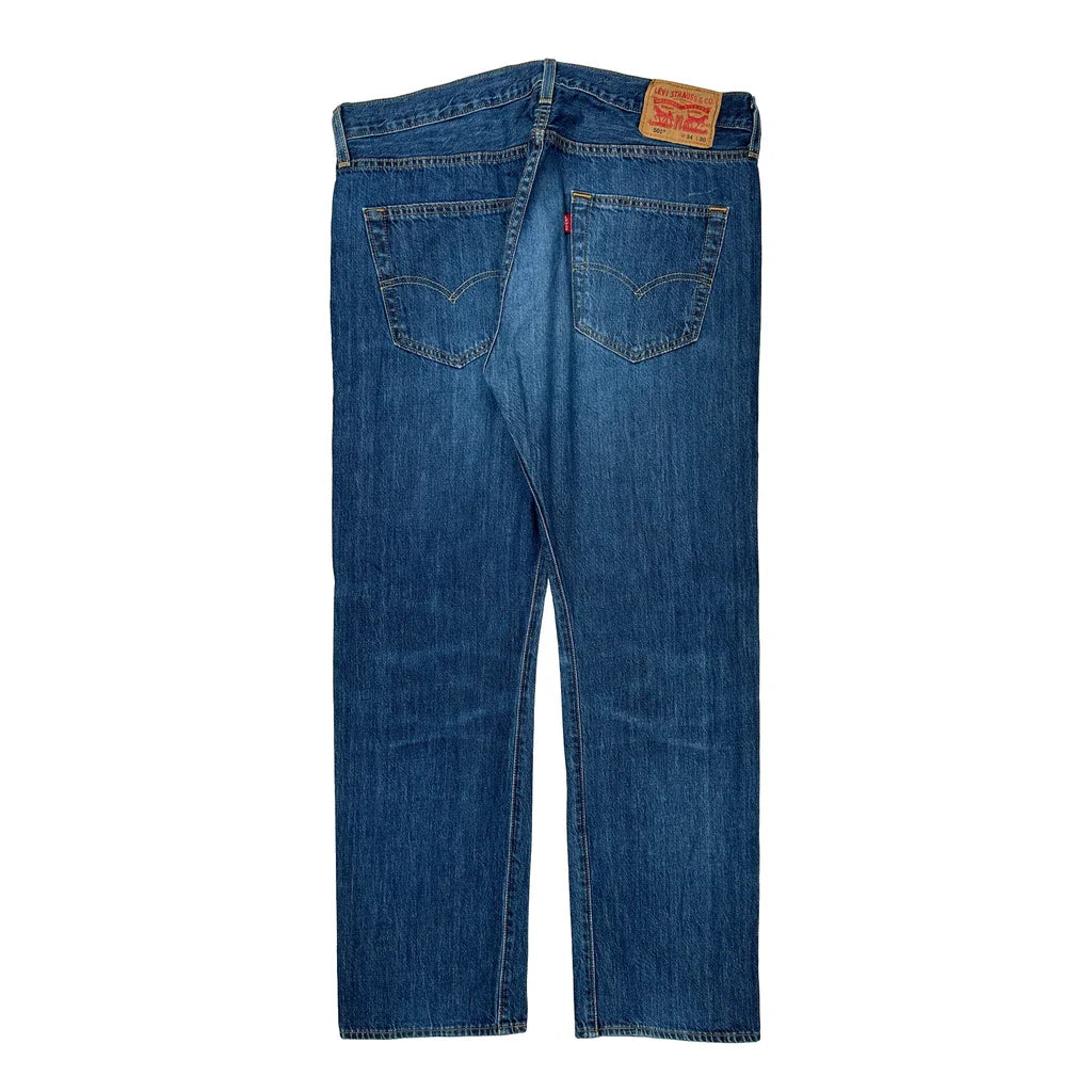 501 Levis Jeans - 36W 30L Blue Cotton Refurbished - Thrifted (note: this is a term often used to describe second- refurbished available on Cerqular