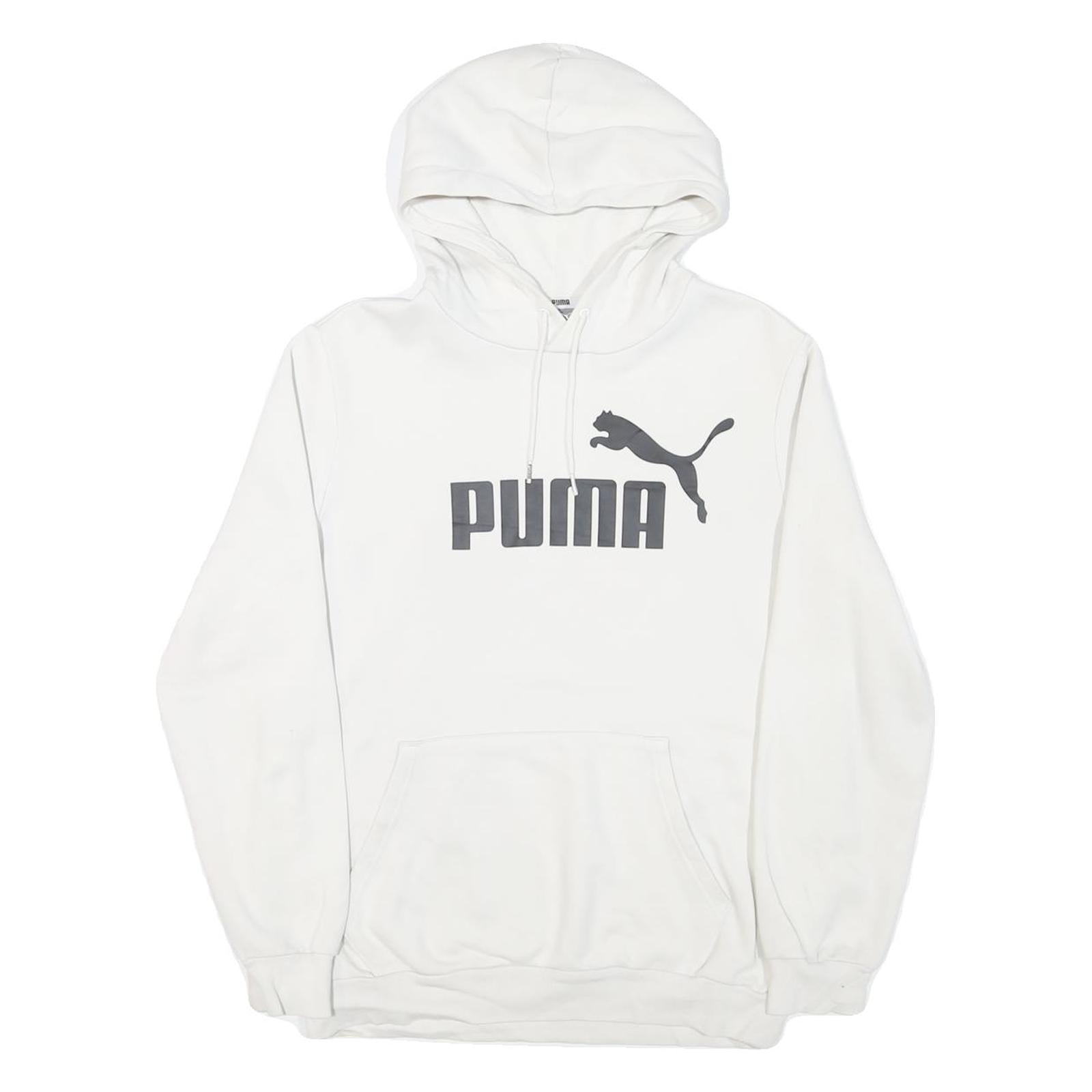 PUMA Mens White Hoodie S Cotton Blend Pullover Lightweight Casual Sportswear Refurbished - N/A refurbished available on Cerqular