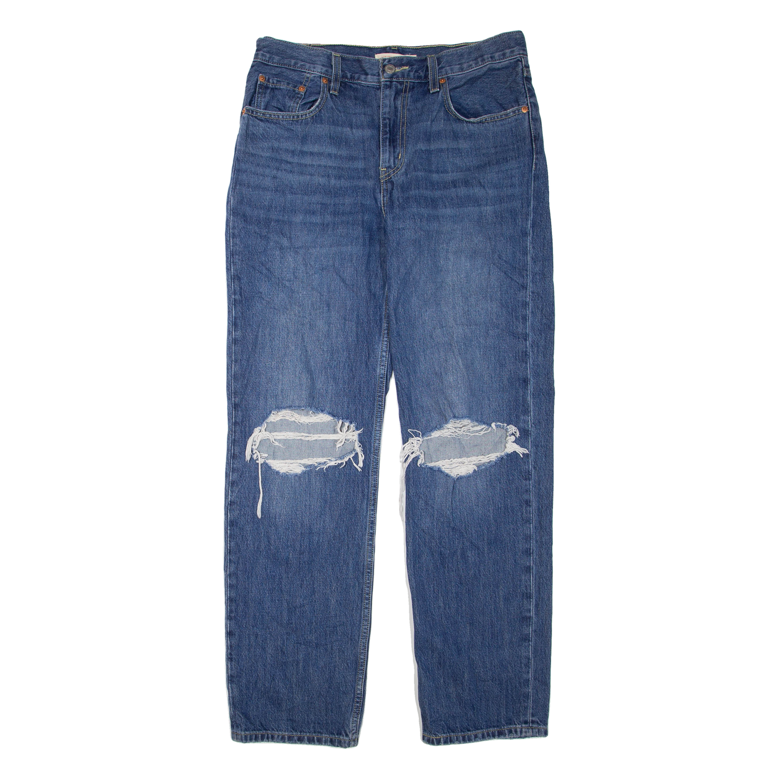LEVI'S Low Pro Distressed Womens Jeans Blue Regular Straight W29 L32 Refurbished - N/A refurbished available on Cerqular