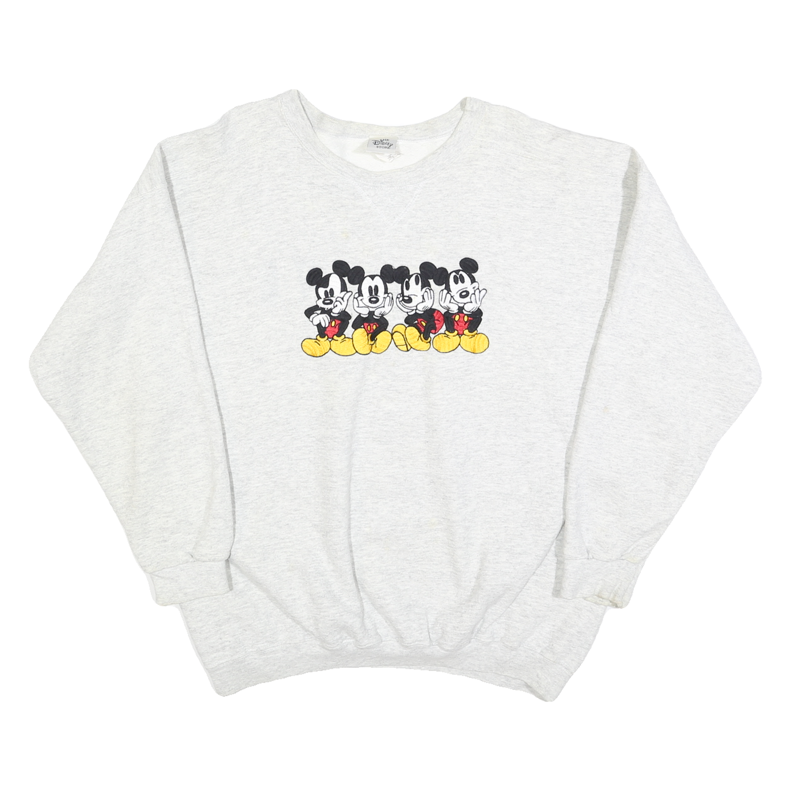 DISNEY Mens White Mickey Mouse Crew Neck L Cotton Blend Pullover Sweatshirt Refurbished - N/A refurbished available on Cerqular