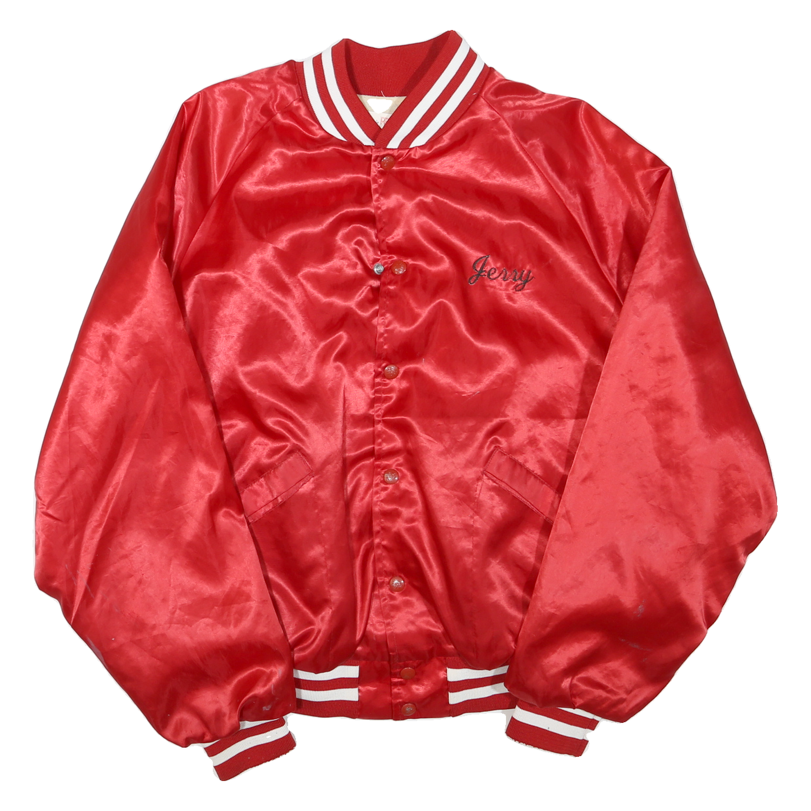 Buy Mens Red Satin Plain Button Bomber Jacket L Polyester Blend Varsity Style Refurbished - $33.79 Mens Red Satin Plain Button Bomber Jacket L Polyester Blend Varsity Style Refurbished - N/A refurbished available on Cerqular