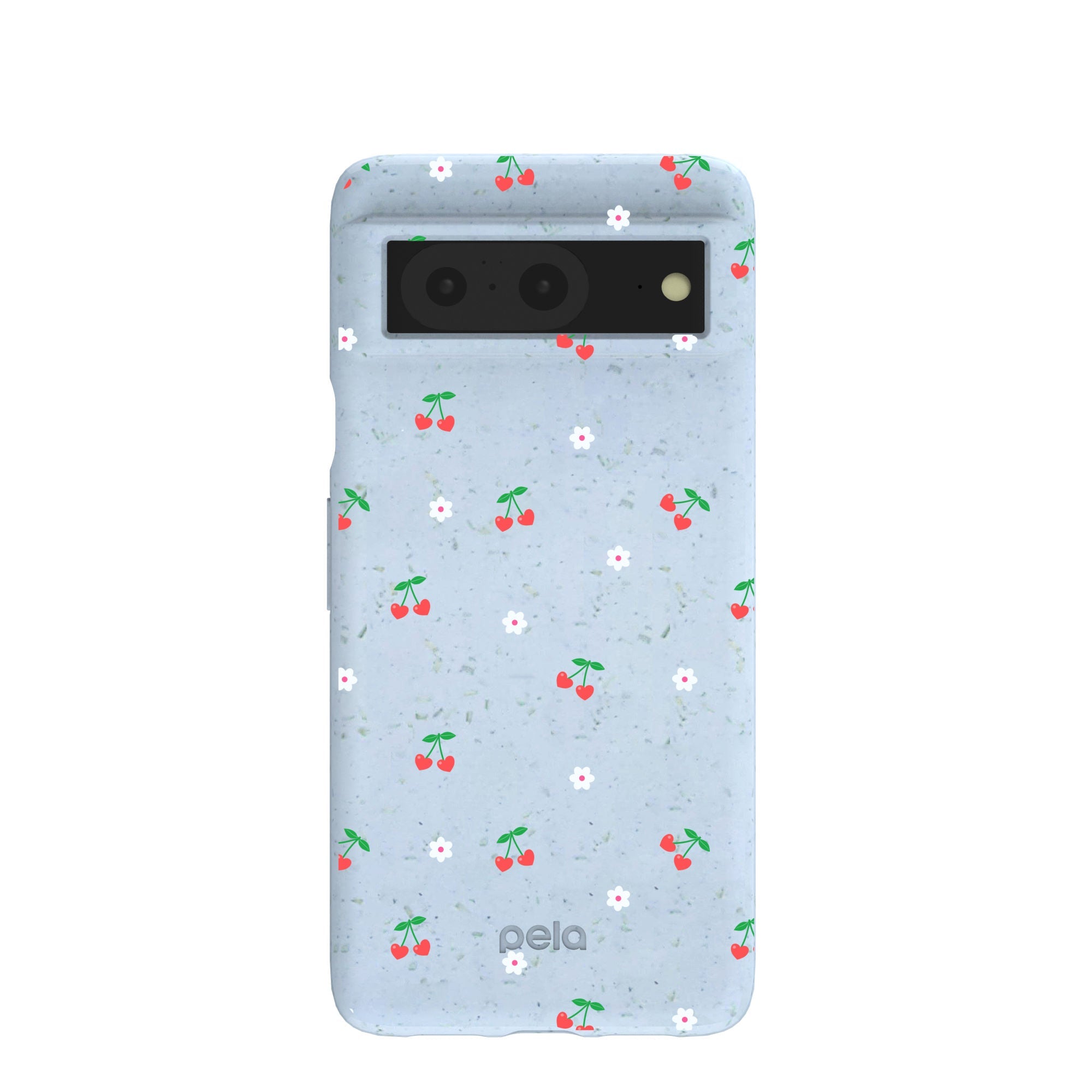 Powder Blue Sweet Cherries Google Pixel 8 Case Refurbished - Pela Case refurbished available on Cerqular