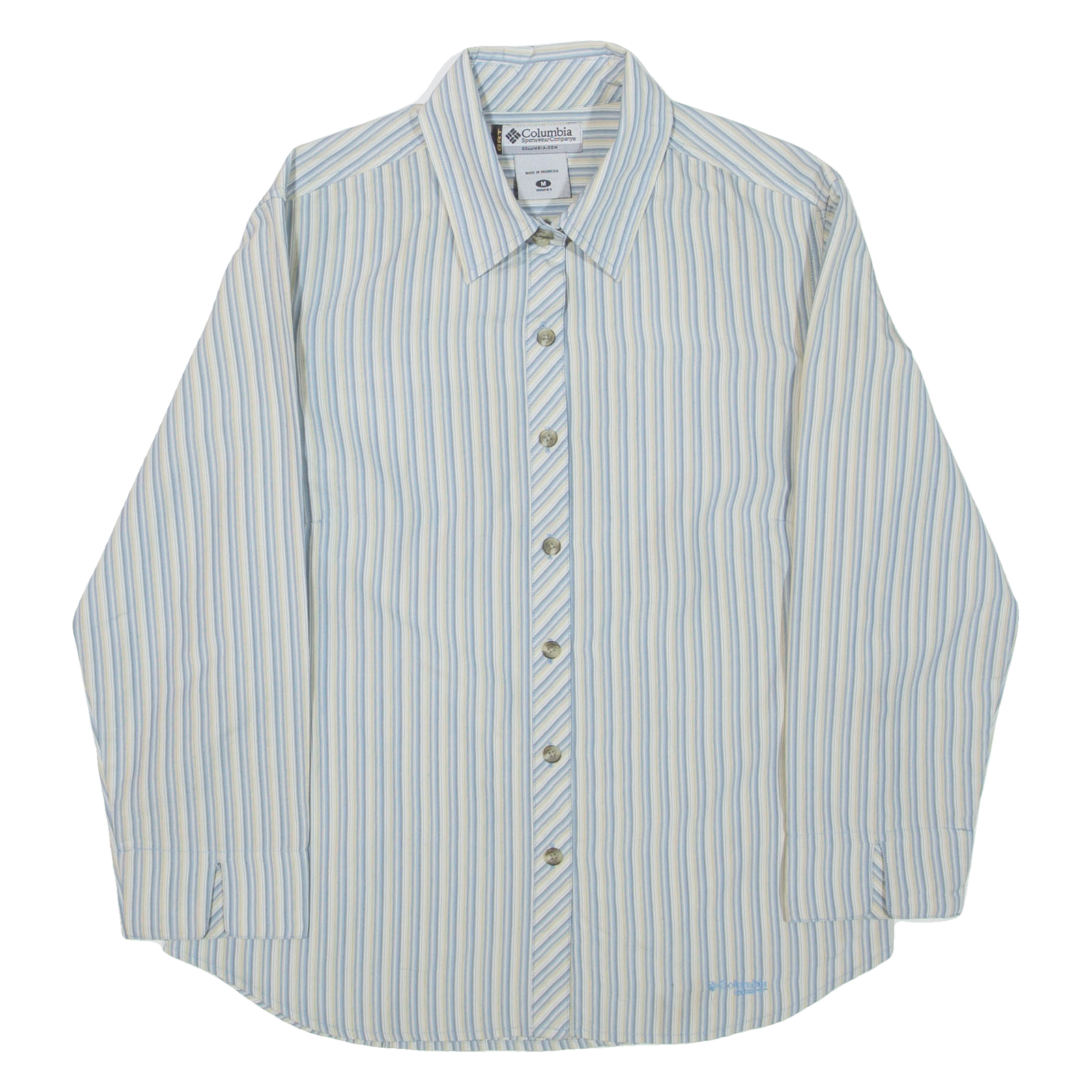 COLUMBIA Womens Shirt Blue Striped 3/4 Sleeve M Refurbished - N/A refurbished available on Cerqular