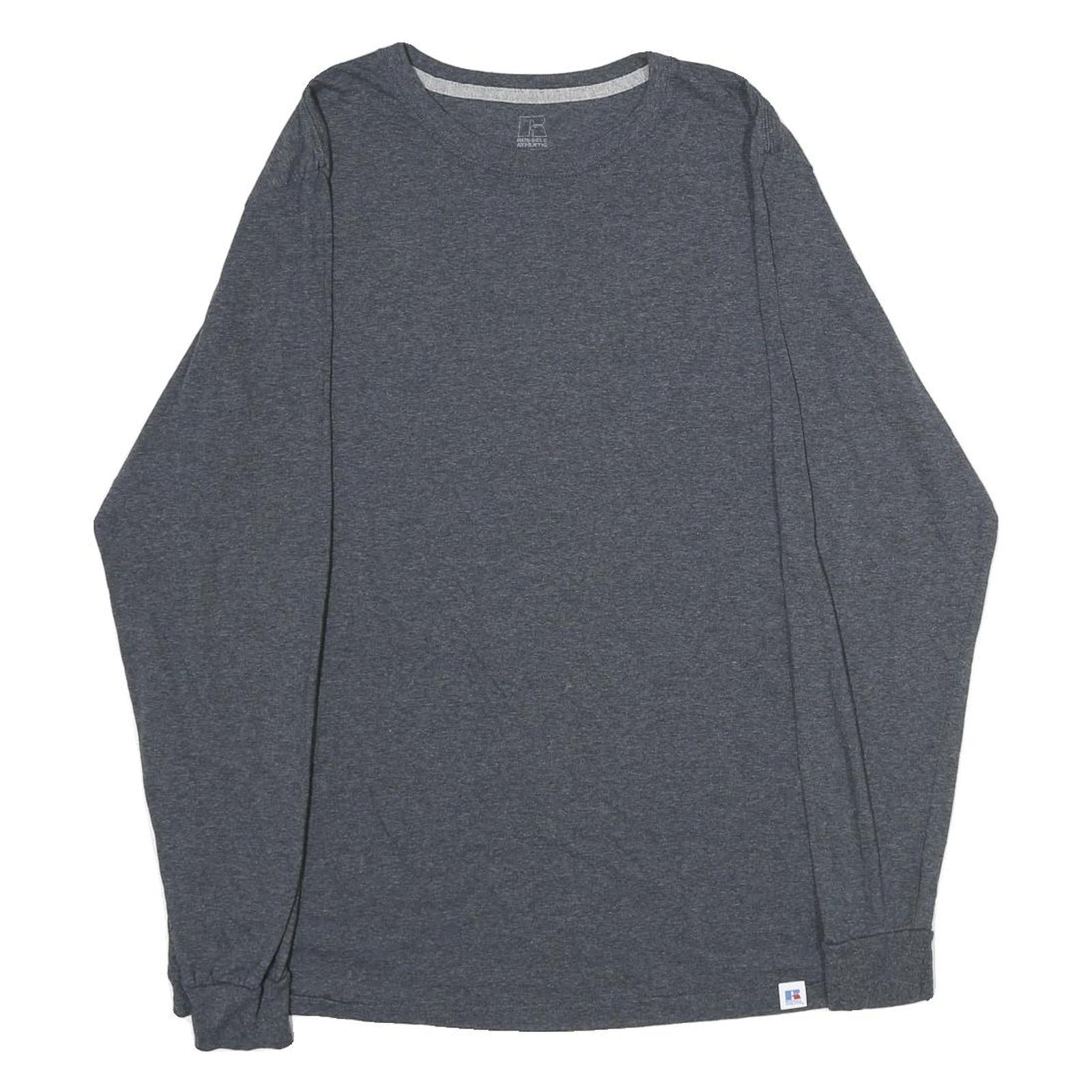 RUSSELL ATHLETIC Mens Grey Long Sleeve Crew Neck Plain Cotton Blend L Refurbished - N/A refurbished available on Cerqular
