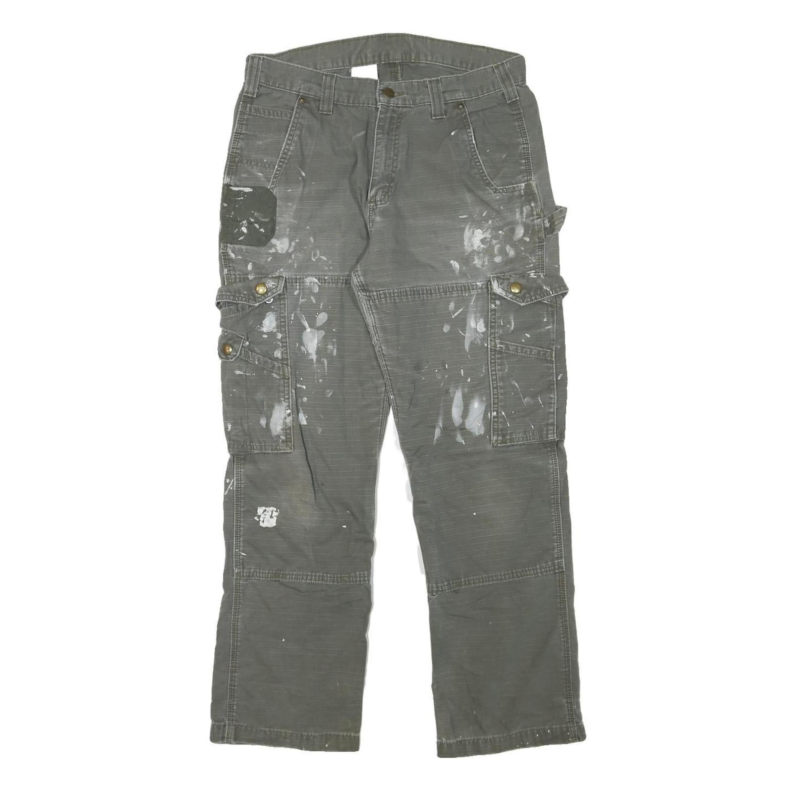 CARHARTT Mens Cotton Blend Grey Relaxed Straight Trousers W30 L29 Workwear Cargo Refurbished - N/A refurbished available on Cerqular