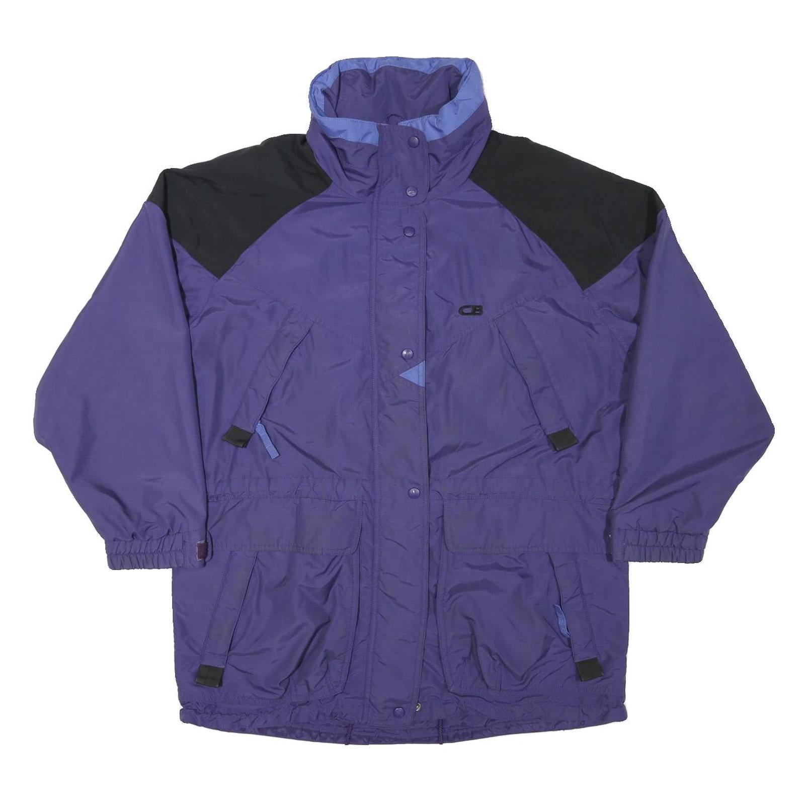 CB SPORT Womens Purple & Black Zip Jacket XL Nylon Plain Lightweight Casual Refurbished - N/A refurbished available on Cerqular
