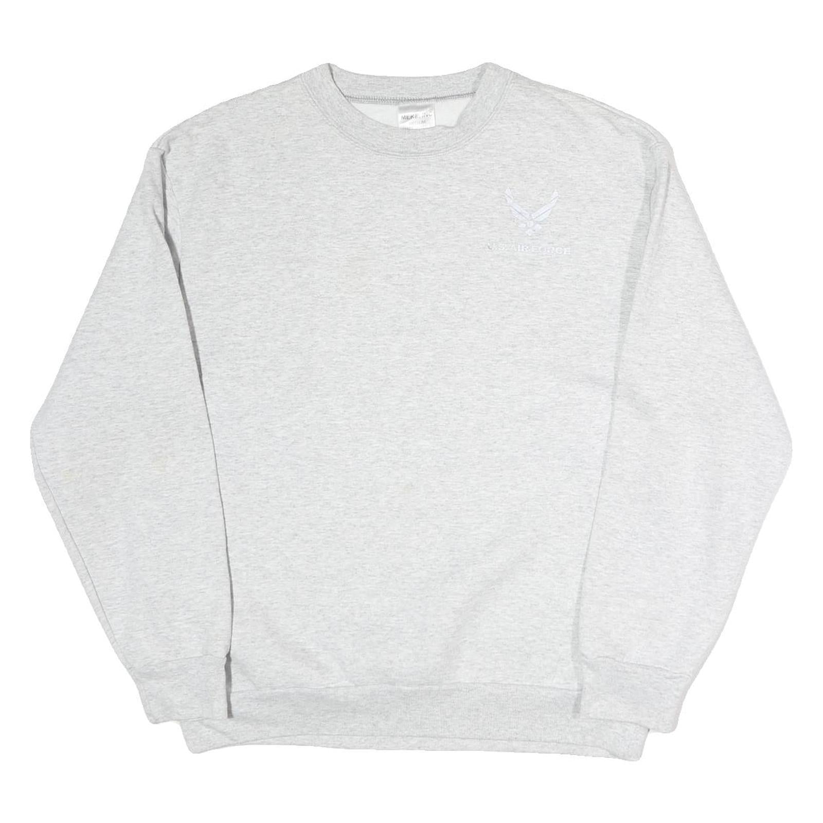 MEKE Mens Grey Sweatshirt Crew Neck M Cotton Pullover Comfortable Casual Refurbished - N/A refurbished available on Cerqular
