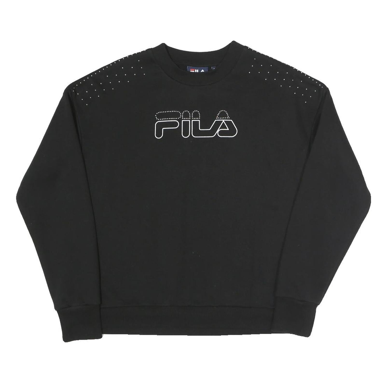 FILA Womens Black Sweatshirt Crew Neck S Cotton Blend Pullover Casual Top Refurbished - N/A refurbished available on Cerqular