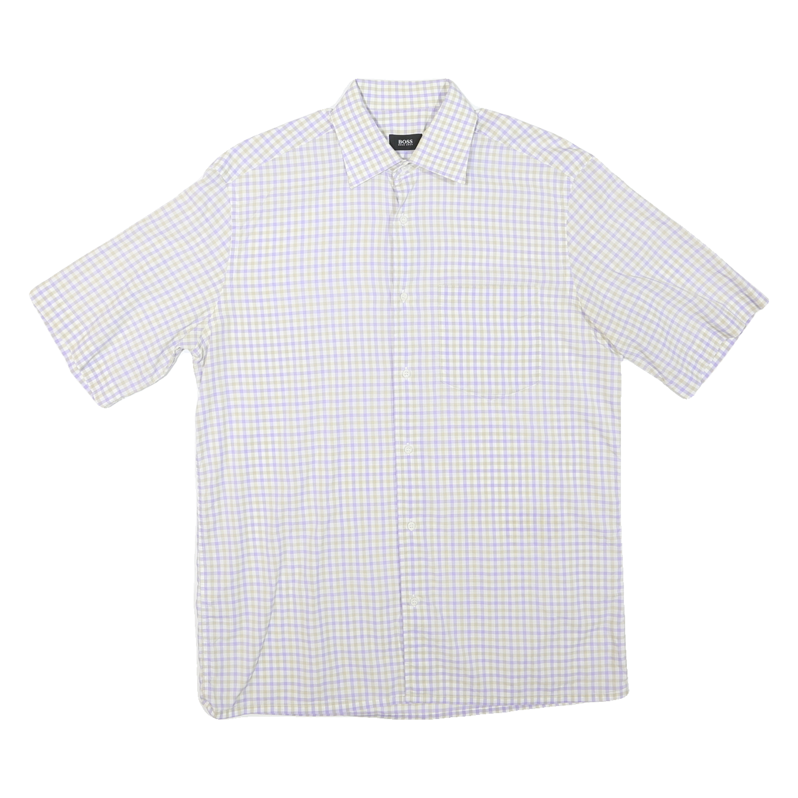 Buy BOSS HUGO BOSS Mens Beige & Blue Check Shirt L Cotton Blend Short Sleeve Casual Refurbished - $24.69 BOSS HUGO BOSS Mens Beige & Blue Check Shirt L Cotton Blend Short Sleeve Casual Refurbished - N/A refurbished available on Cerqular