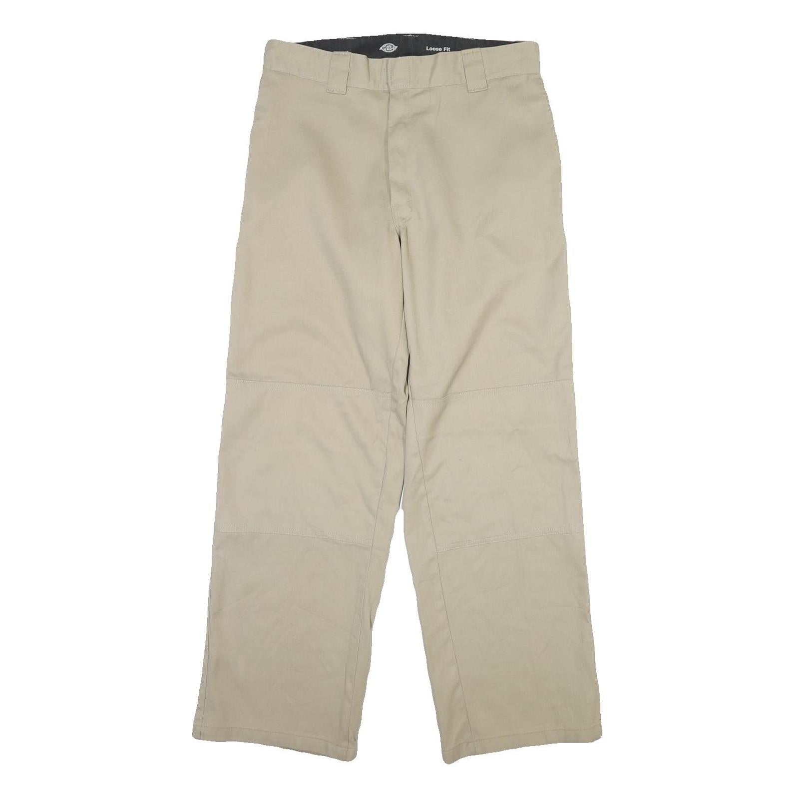 DICKIES Mens Cotton Beige Loose Fit Button Trousers W34 L32 Casual Workwear Refurbished - N/A refurbished available on Cerqular
