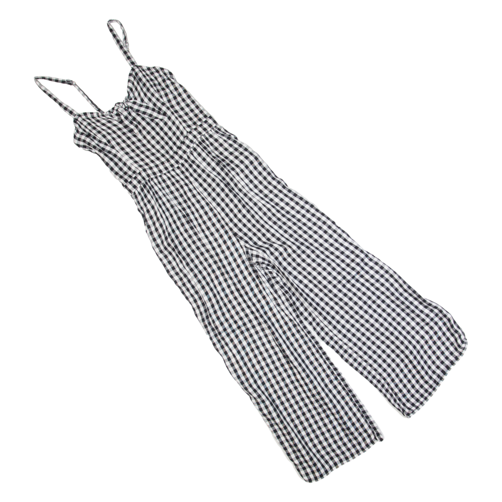 HOLLISTER Womens Jumpsuit Black Gingham Wide-Leg XS Refurbished - N/A refurbished available on Cerqular