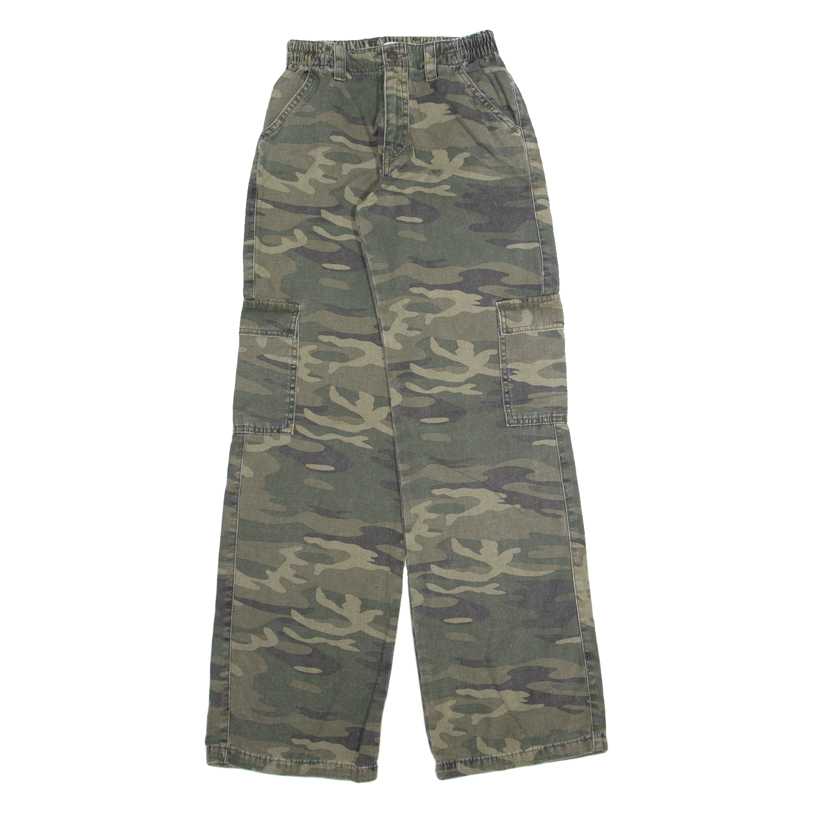 SUBDUED Camo Cargo Womens Trousers Green Relaxed Wide-Leg W24 L34 Refurbished - N/A refurbished available on Cerqular
