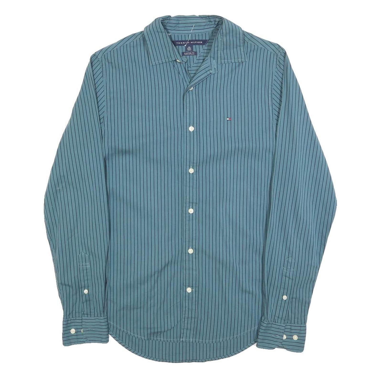 TOMMY HILFIGER Mens Blue Striped Shirt XS Classic Button Down Casual Refurbished - N/A refurbished available on Cerqular