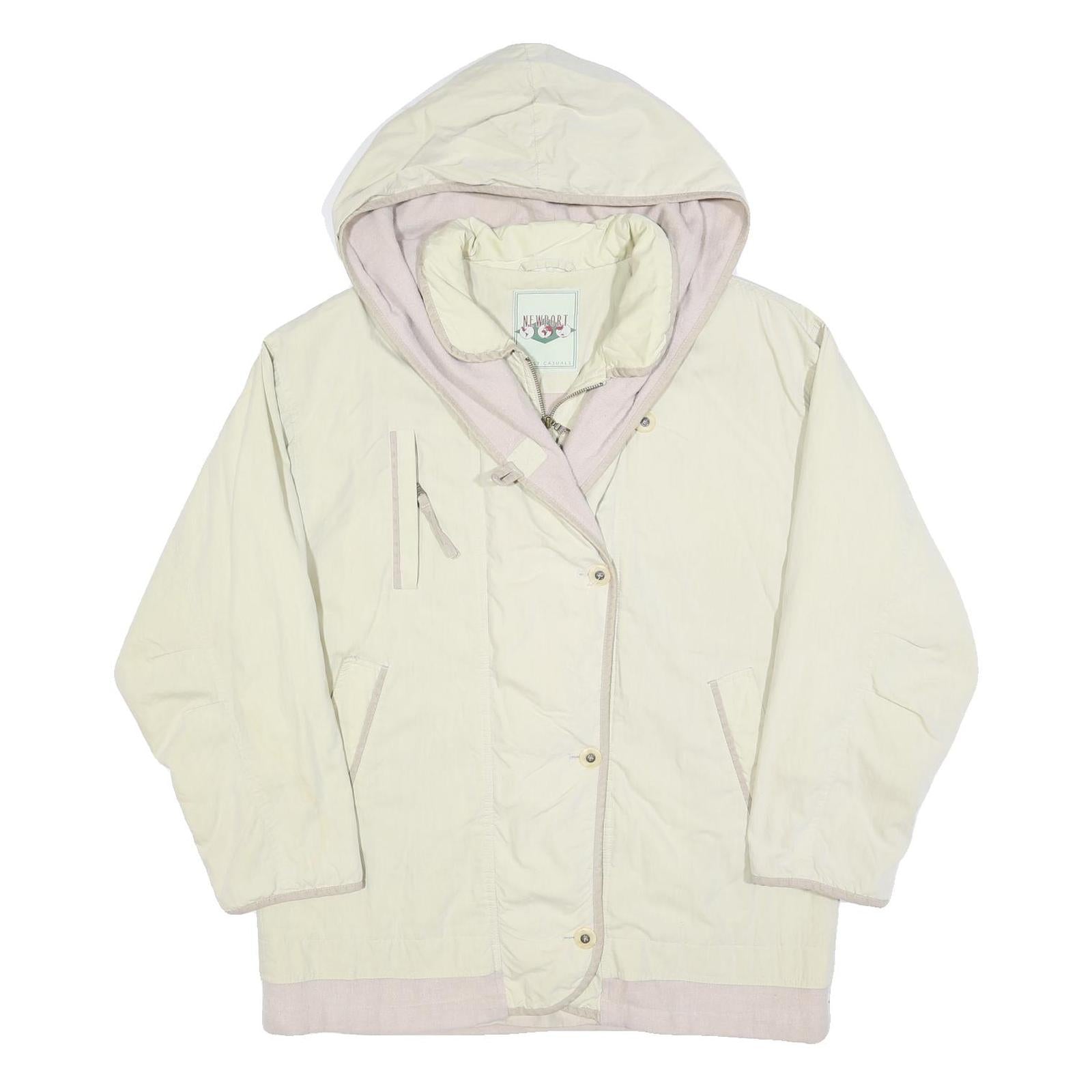 Buy NEWPORT Womens Cream & Beige Hooded Jacket L Polyester Blend Button Closure Refurbished - $37.69 NEWPORT Womens Cream & Beige Hooded Jacket L Polyester Blend Button Closure Refurbished - N/A refurbished available on Cerqular