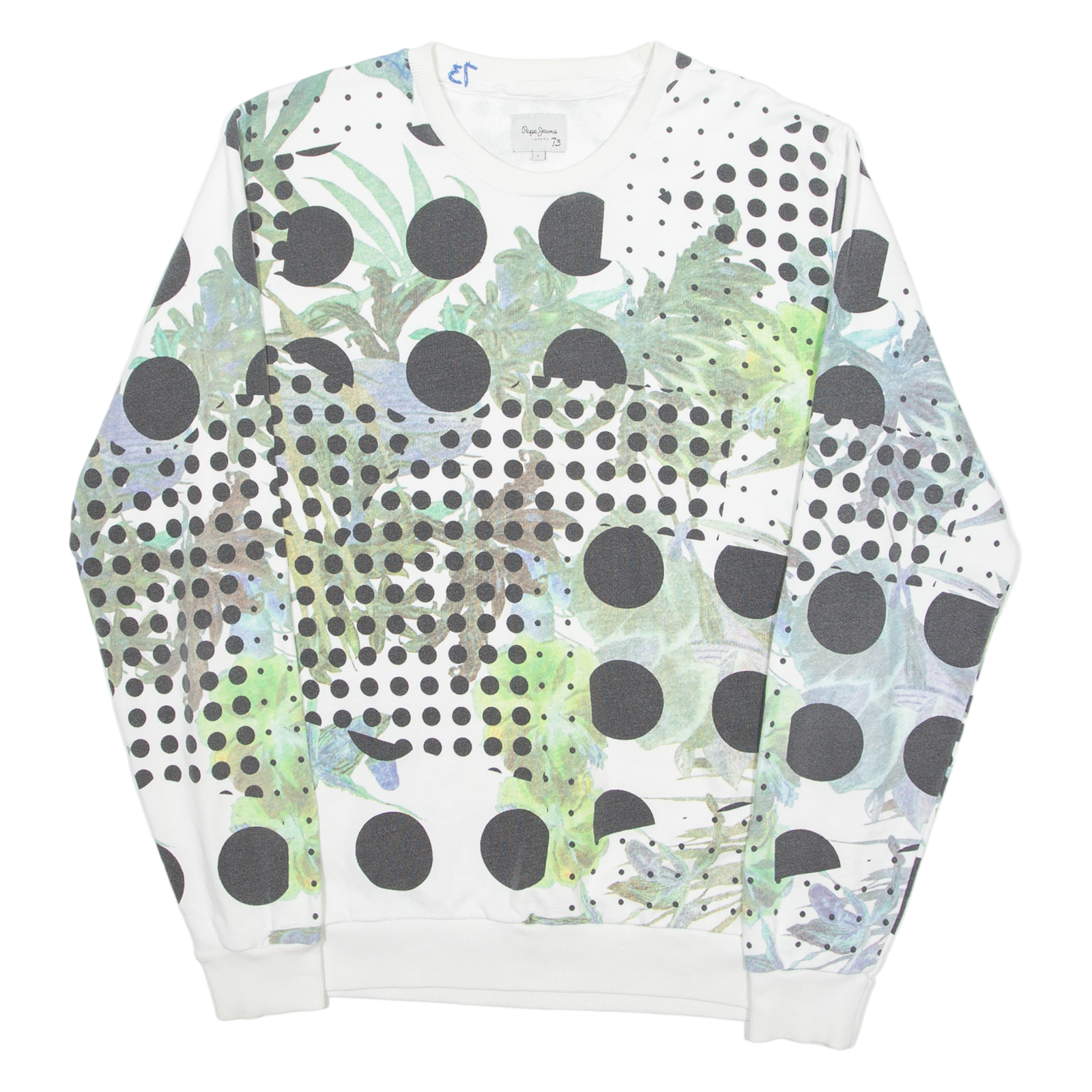 PEPE JEANS Womens Sweatshirt White Crew Neck L Refurbished - N/A refurbished available on Cerqular