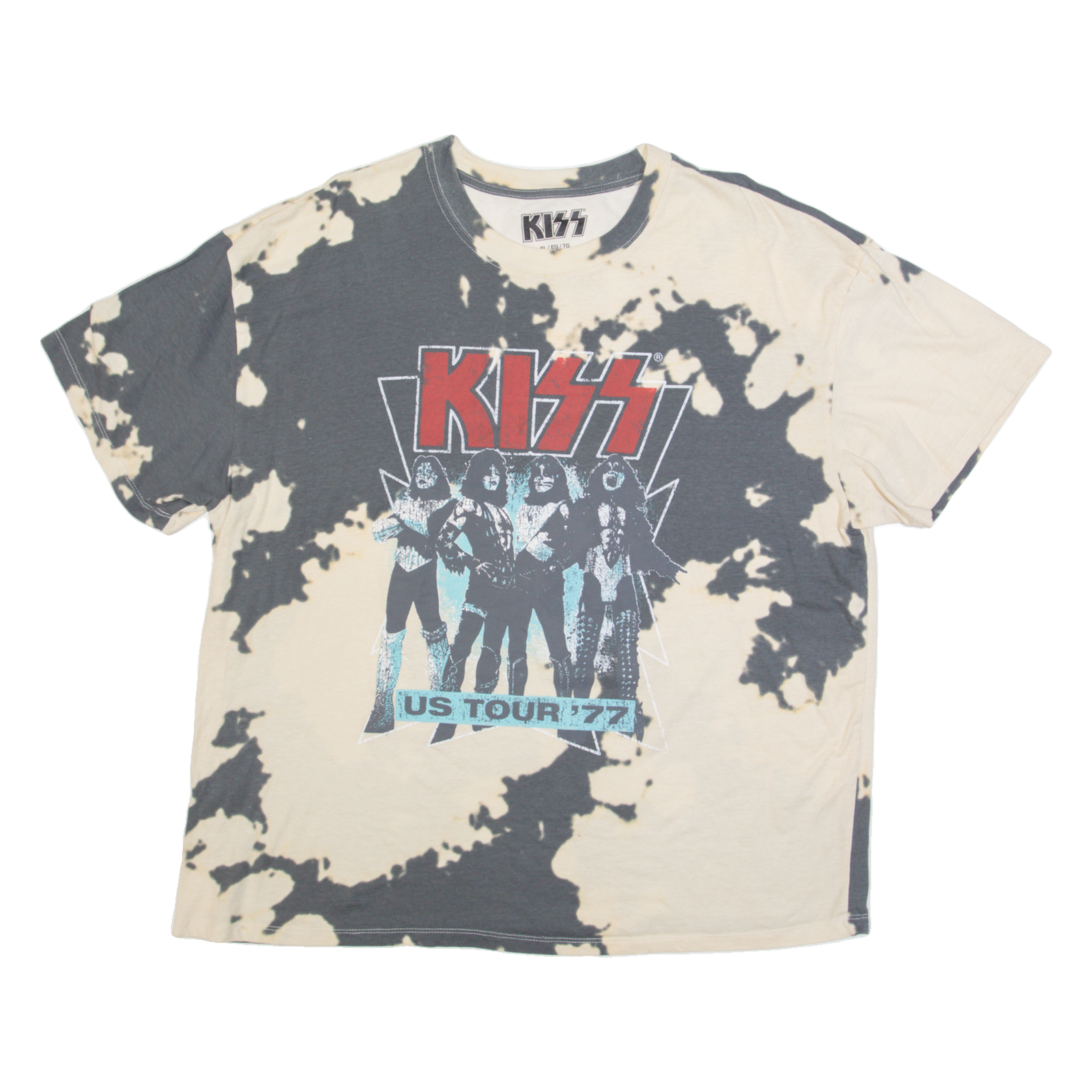 KISS Tie-Dye Womens Band T-Shirt Beige XL Refurbished - N/A refurbished available on Cerqular