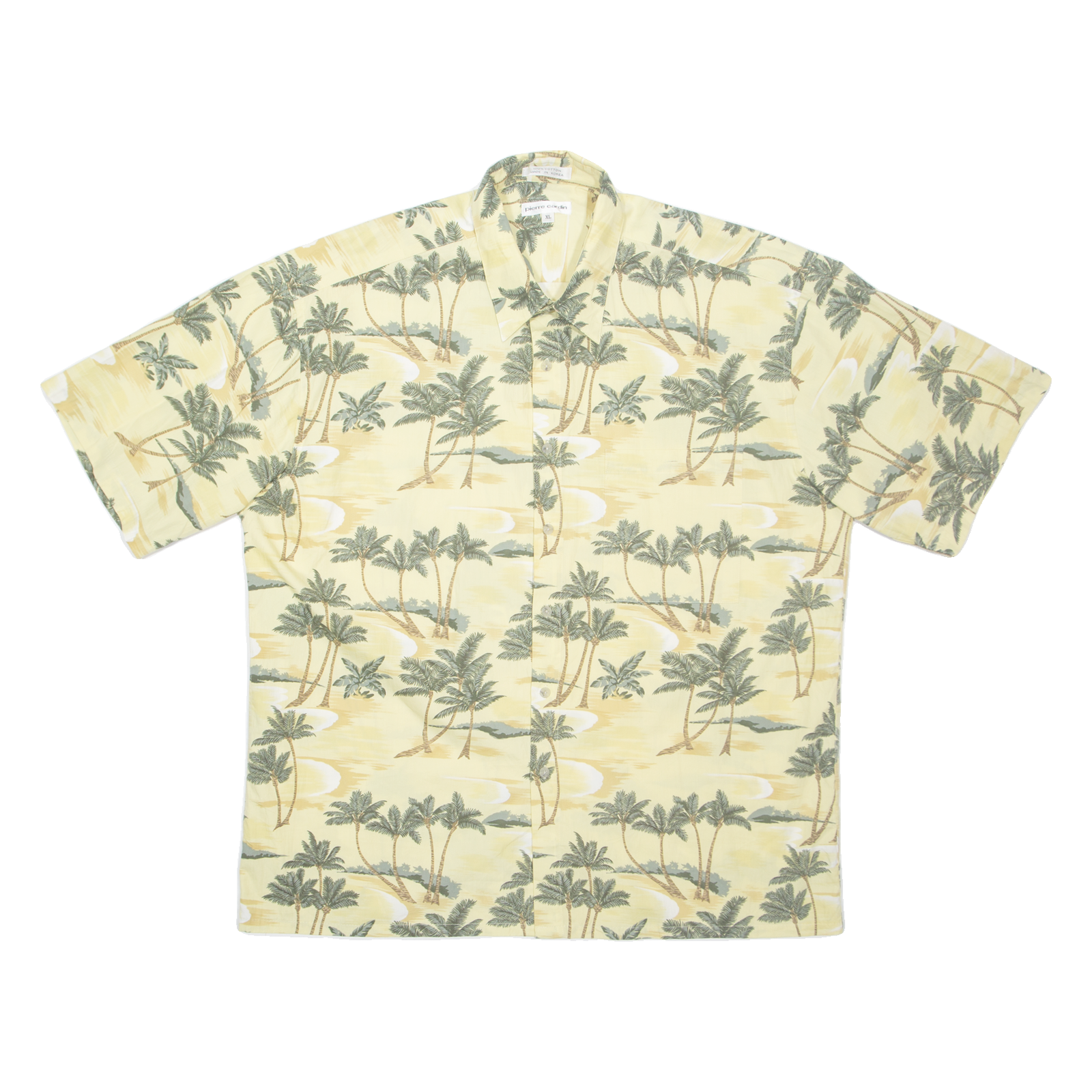 PIERRE CARDIN Mens Hawaiian Shirt Yellow Floral XL Refurbished - N/A refurbished available on Cerqular