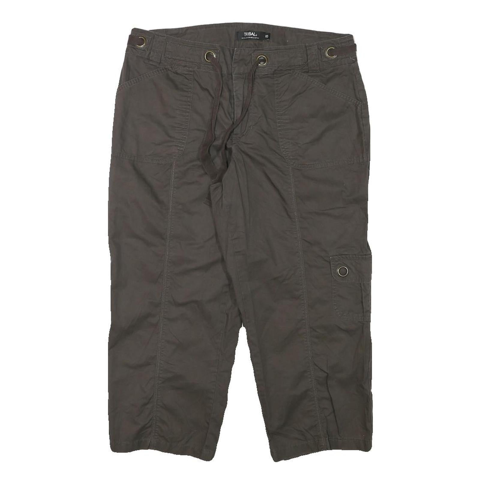 TRIBAL Womens Shorts Brown Cargo L W32 Cotton Blend Casual Utility Refurbished - N/A refurbished available on Cerqular