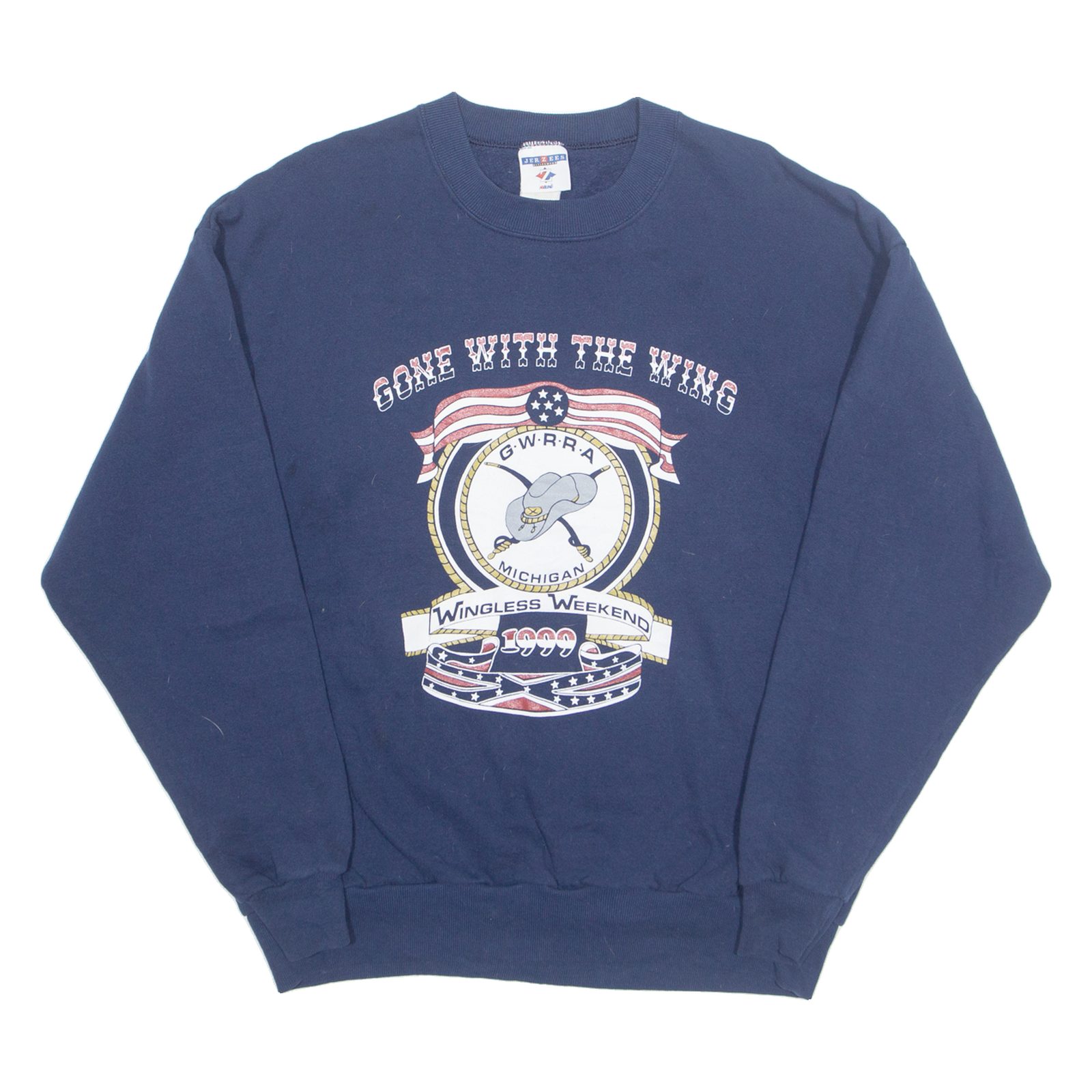 Gone With The Wing Michigan 1999 Mens Sweatshirt Blue USA L Refurbished - N/A refurbished available on Cerqular