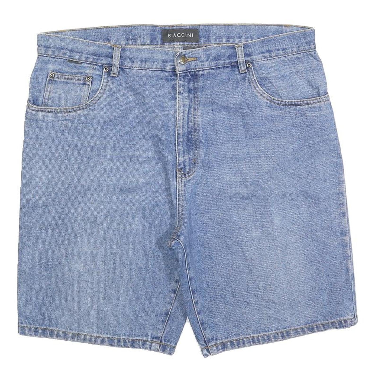 BIAGGINI Mens Denim Blue Cotton Blend Casual Shorts XL W38 Relaxed Fit Refurbished - N/A refurbished available on Cerqular