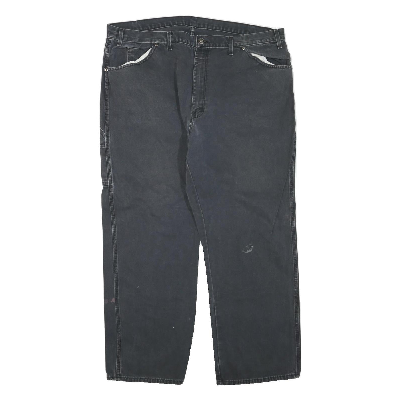 DICKIES Mens Jeans Black Regular Straight Denim Medium W44 L30 Workwear Zip Refurbished - N/A refurbished available on Cerqular