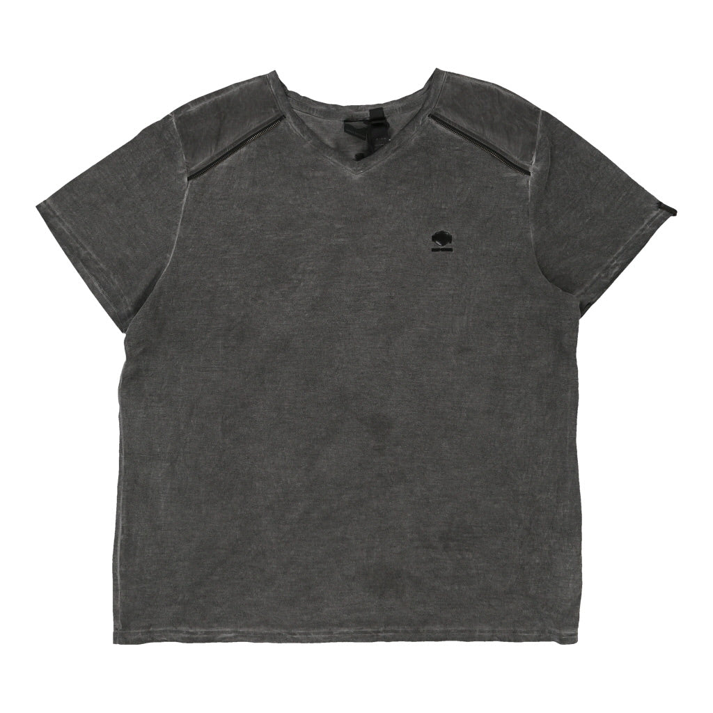 Harley Davidson V-neck T-Shirt - 2XL Grey Cotton Refurbished - Thrifted (note: this is a term often used to describe second- refurbished available on Cerqular