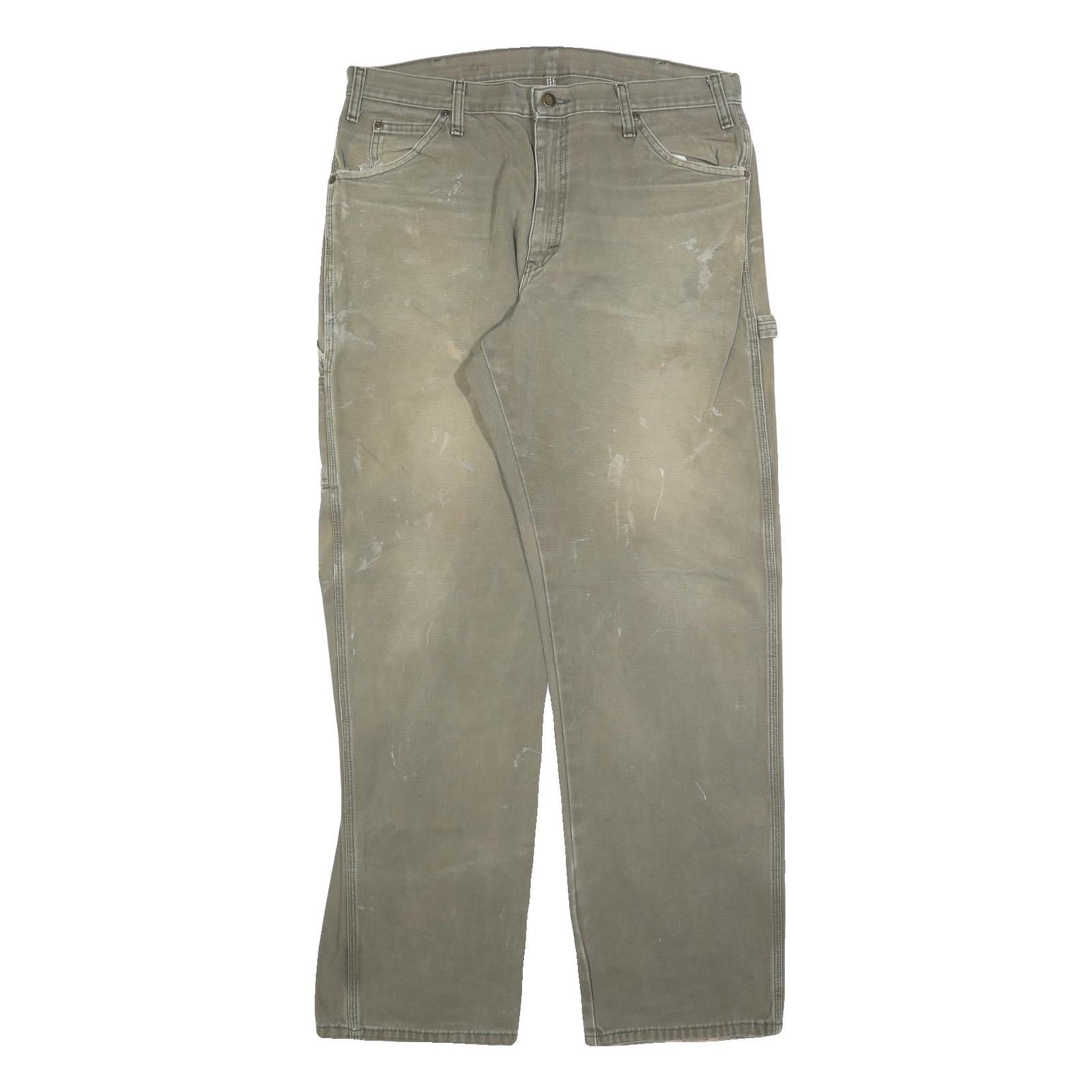 DICKIES Mens Relaxed W36 L34 Beige Cotton Blend Jeans Zip Workwear Utility Refurbished - N/A refurbished available on Cerqular