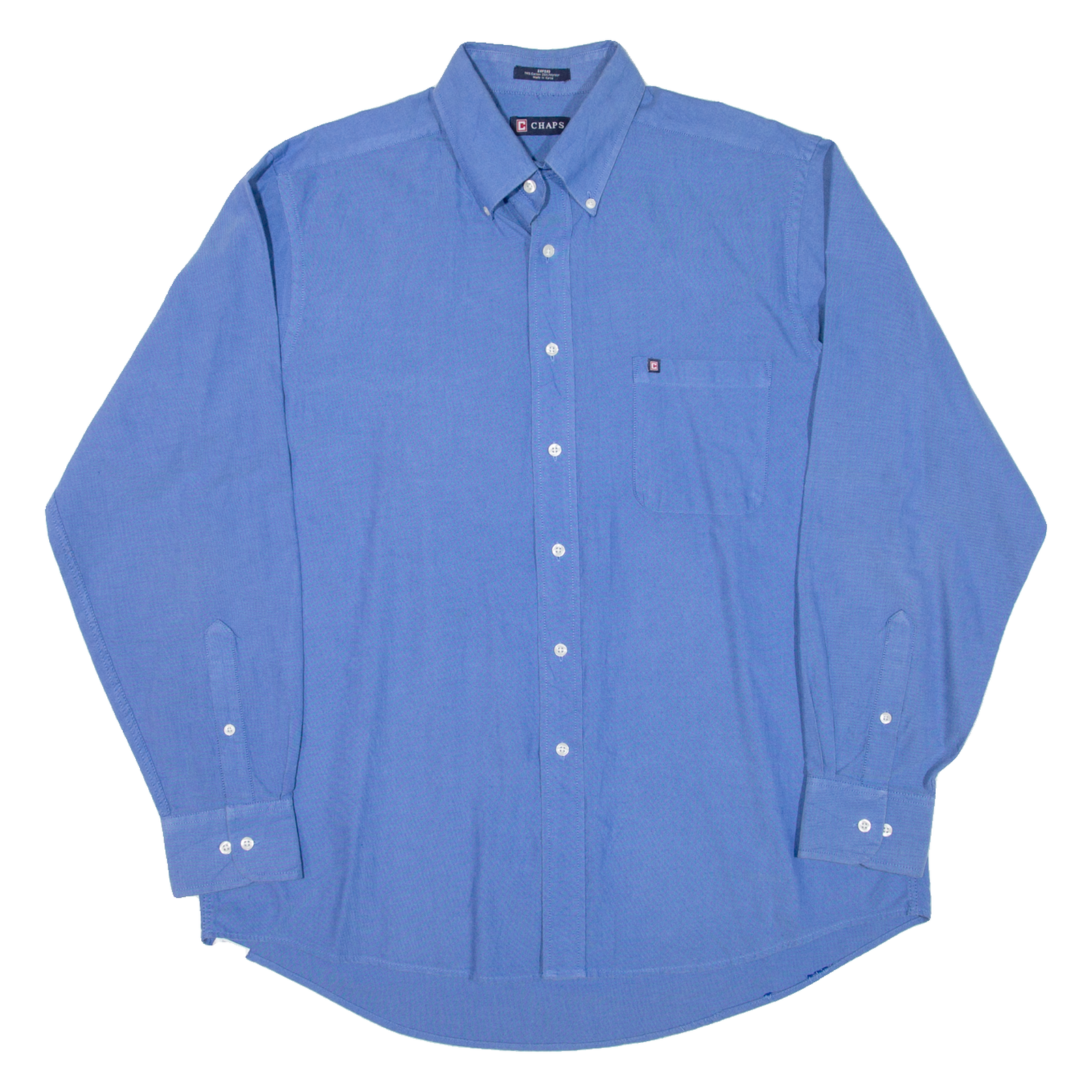 CHAPS Mens Plain Shirt Blue Long Sleeve L Refurbished - N/A refurbished available on Cerqular