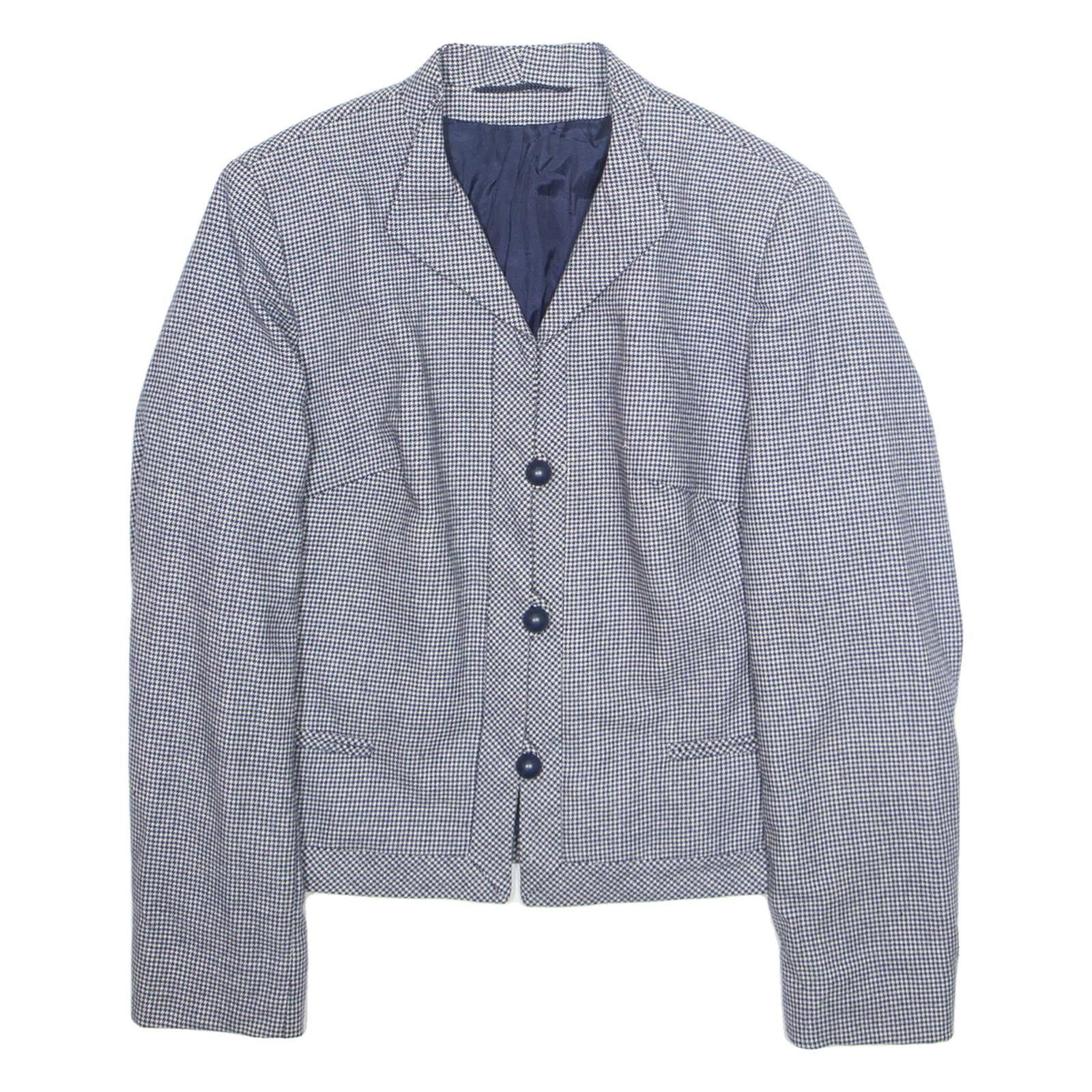 HORST MANDEL Womens Blazer Jacket White Gingham M Refurbished - N/A refurbished available on Cerqular