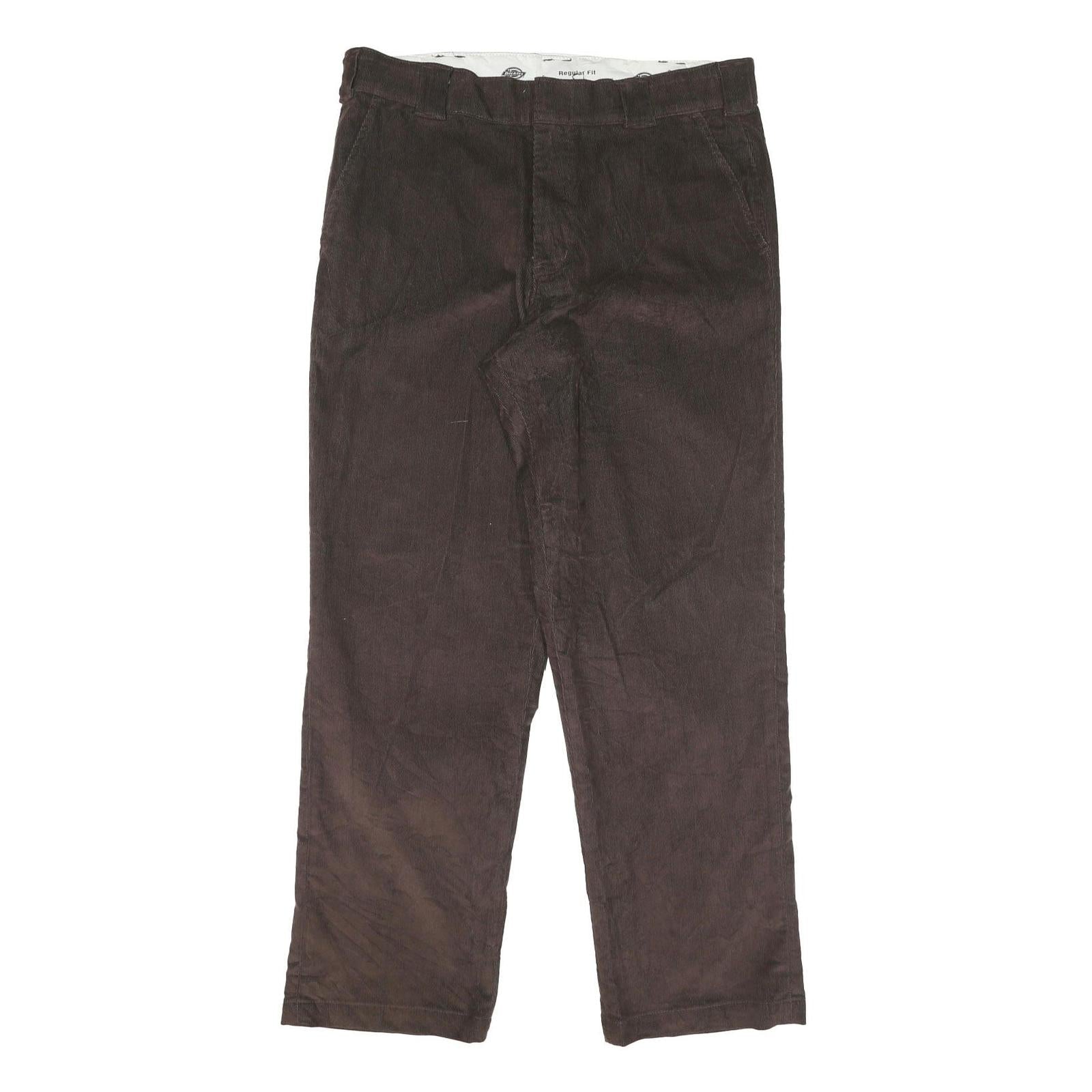 DICKIES Mens Cotton Blend Brown Regular Fit Straight Leg Trousers W36 L32 Refurbished - N/A refurbished available on Cerqular