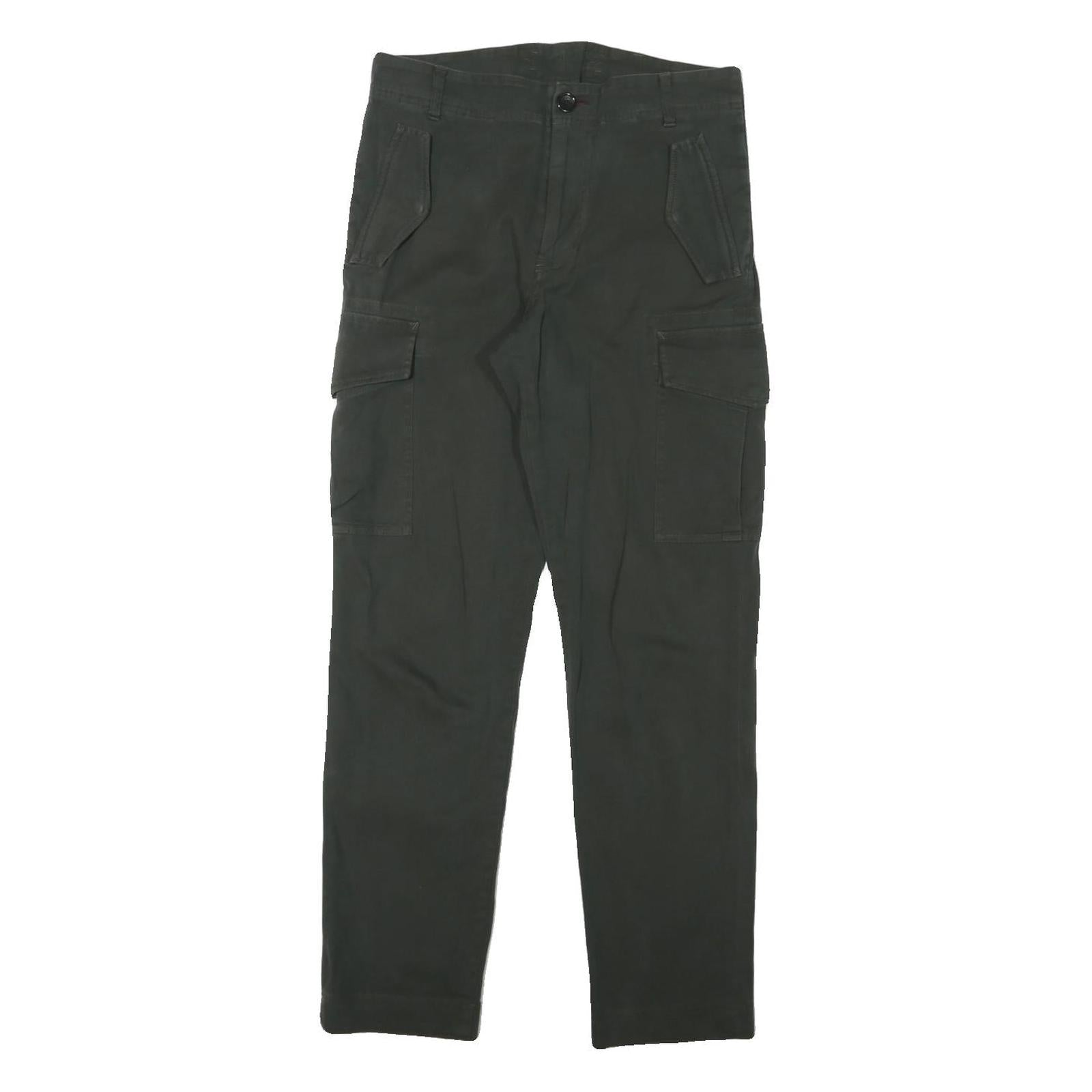 PAUL SMITH Mens Cotton Blend Black Regular Cargo Trousers W30 L30 Workwear Zip Refurbished - N/A refurbished available on Cerqular