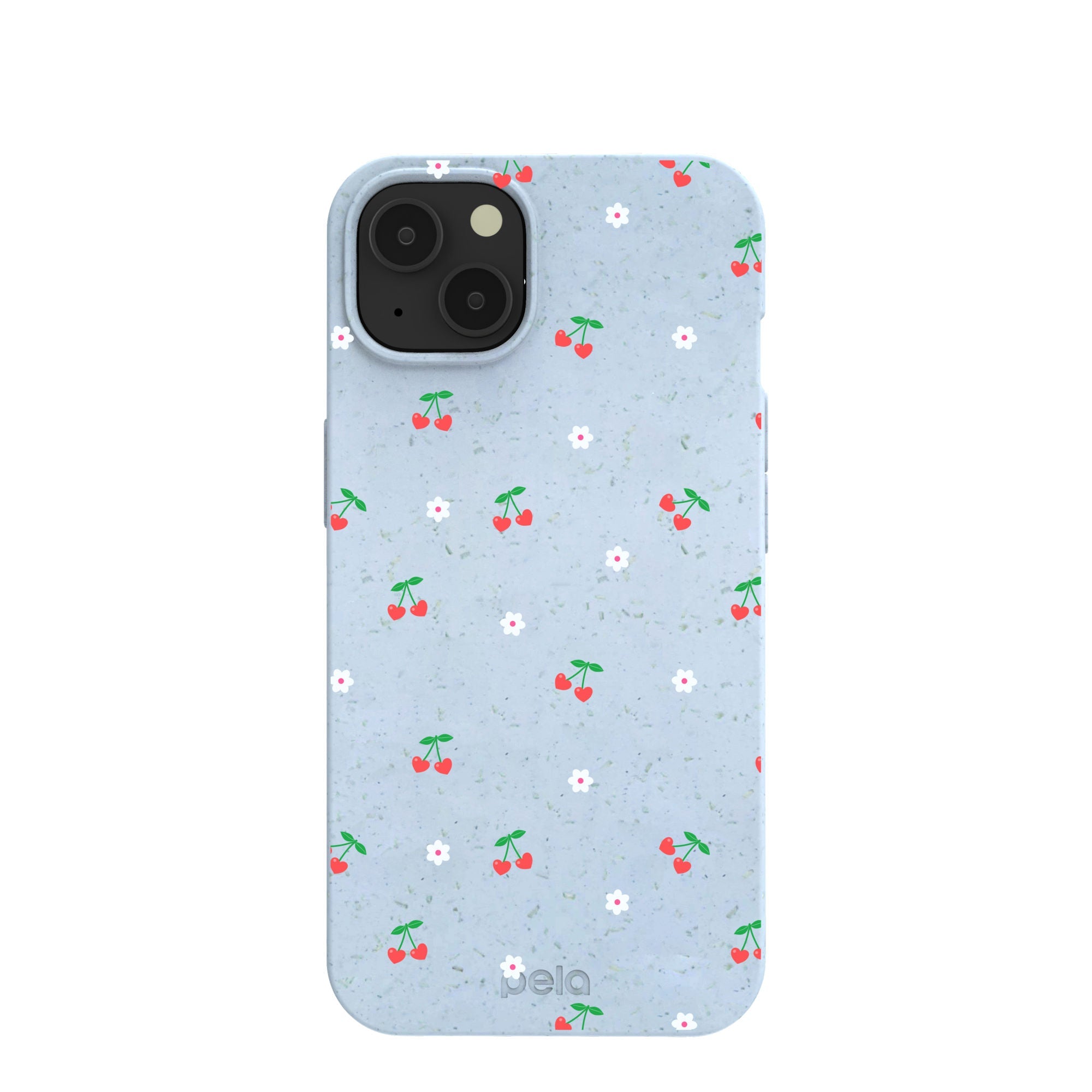 Powder Blue Sweet Cherries iPhone 13 Case Refurbished - Pela Case refurbished available on Cerqular
