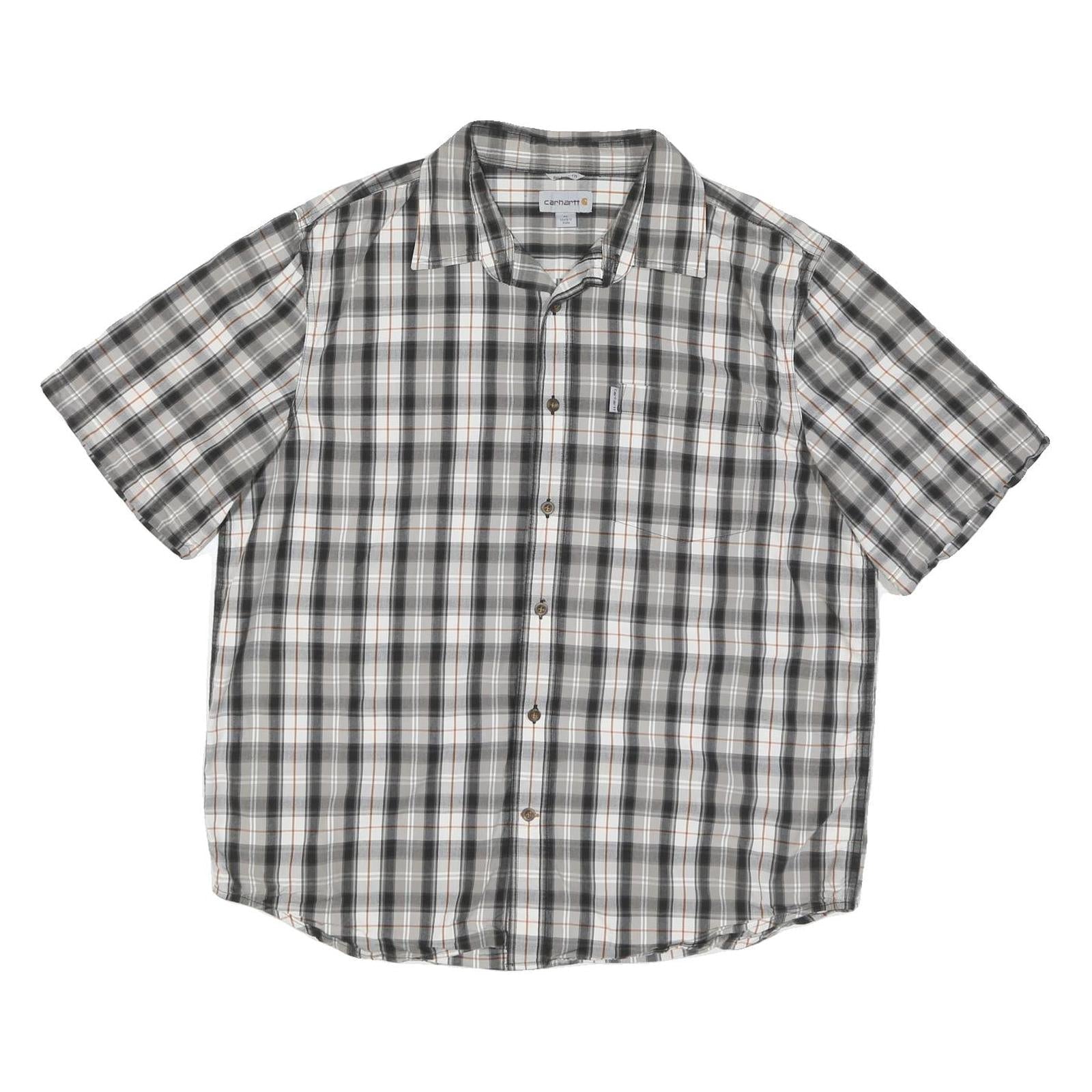 CARHARTT Mens Grey & White Checked Cotton Blend Shirt XL Casual Workwear Refurbished - N/A refurbished available on Cerqular