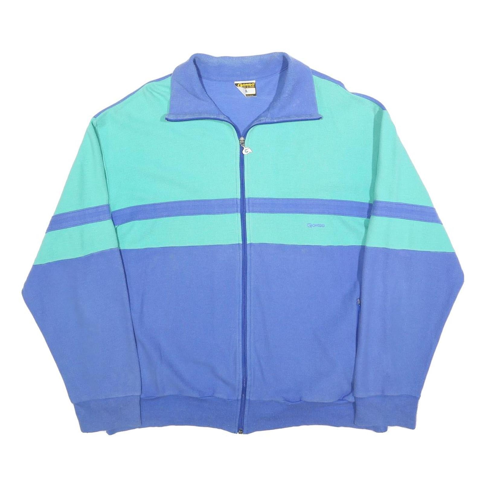 GONSO Mens Blue & Turquoise Zip Jacket XL Cotton Blend Colourblock Casual Refurbished - N/A refurbished available on Cerqular